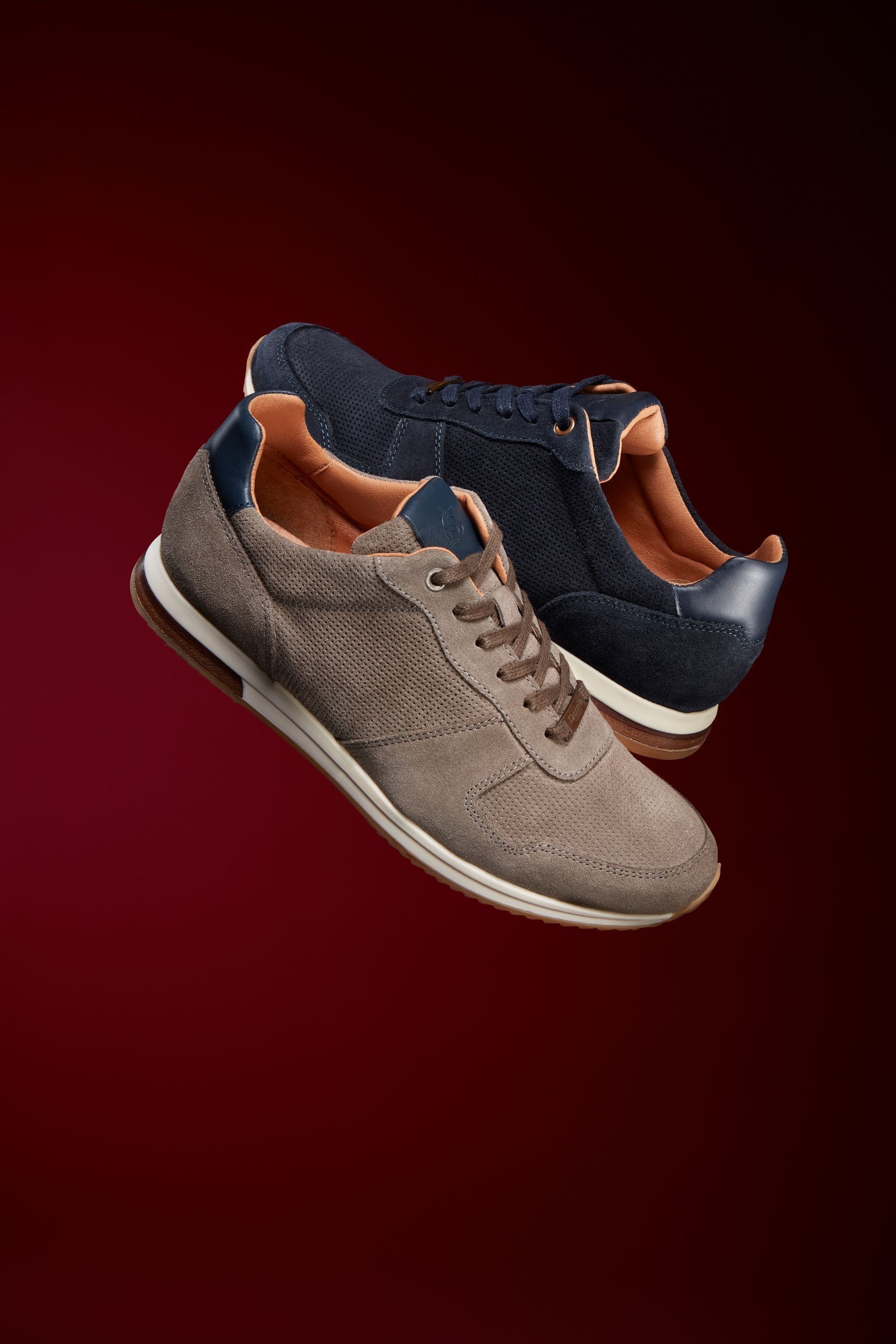 Dune London Grey Trilogy Perforated Runner Trainers
