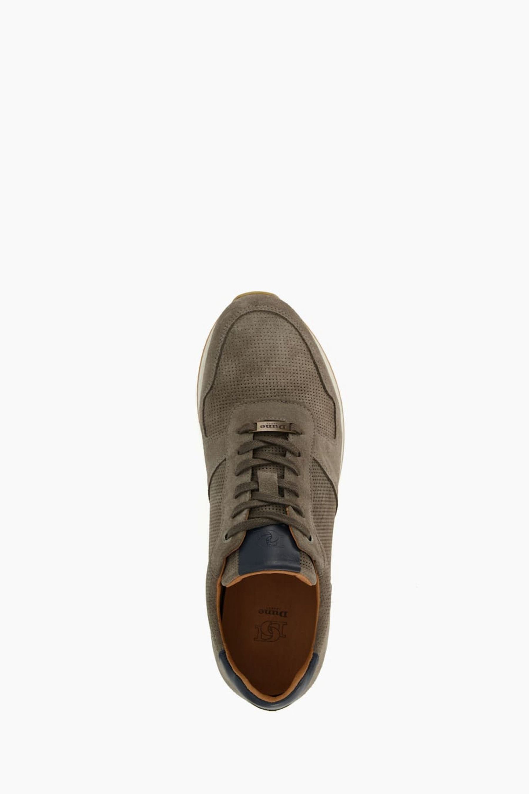 Dune London Grey Trilogy Perforated Runner Trainers