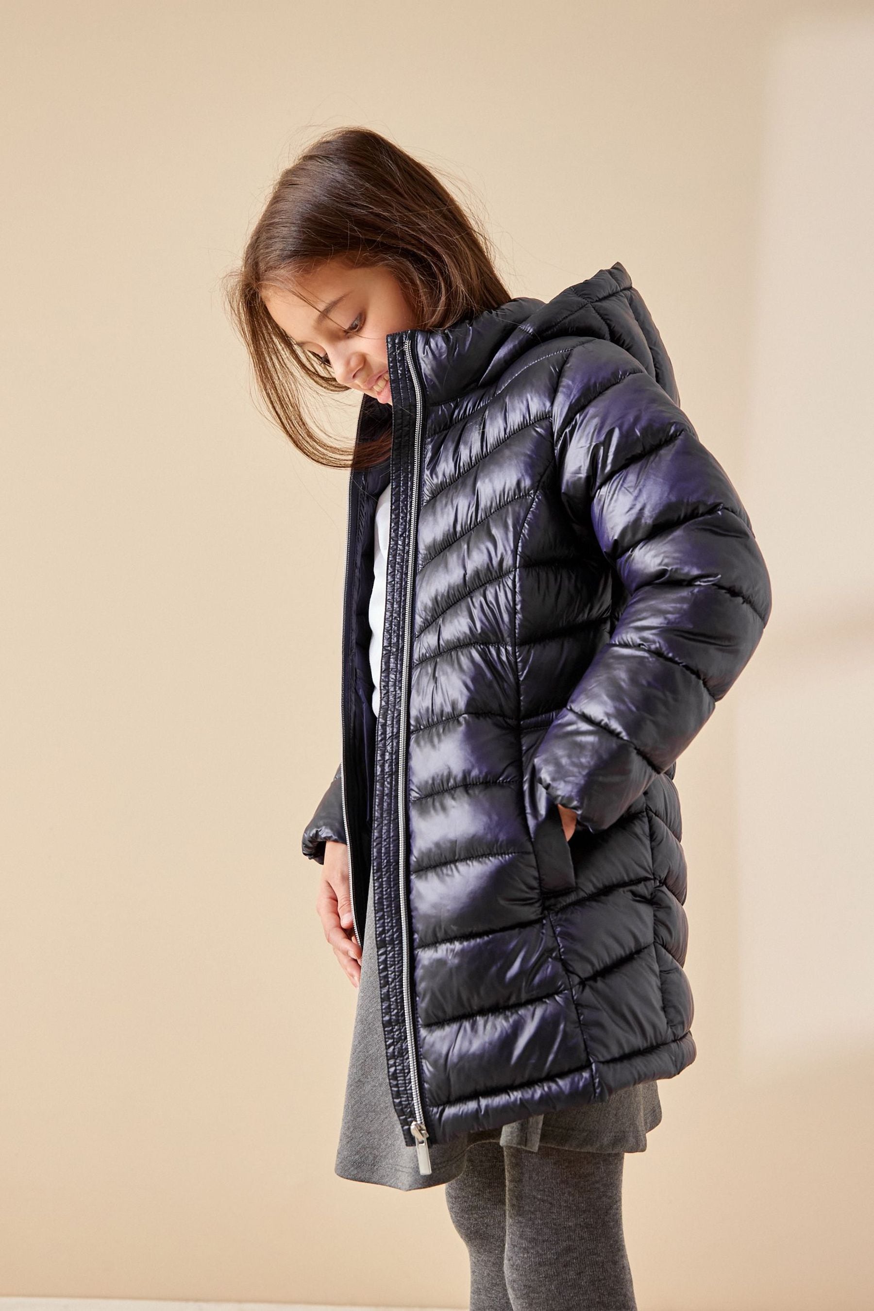 Buy Navy Blue Lightweight Shower Resistant Padded Coat 3 16yrs from Next Luxembourg