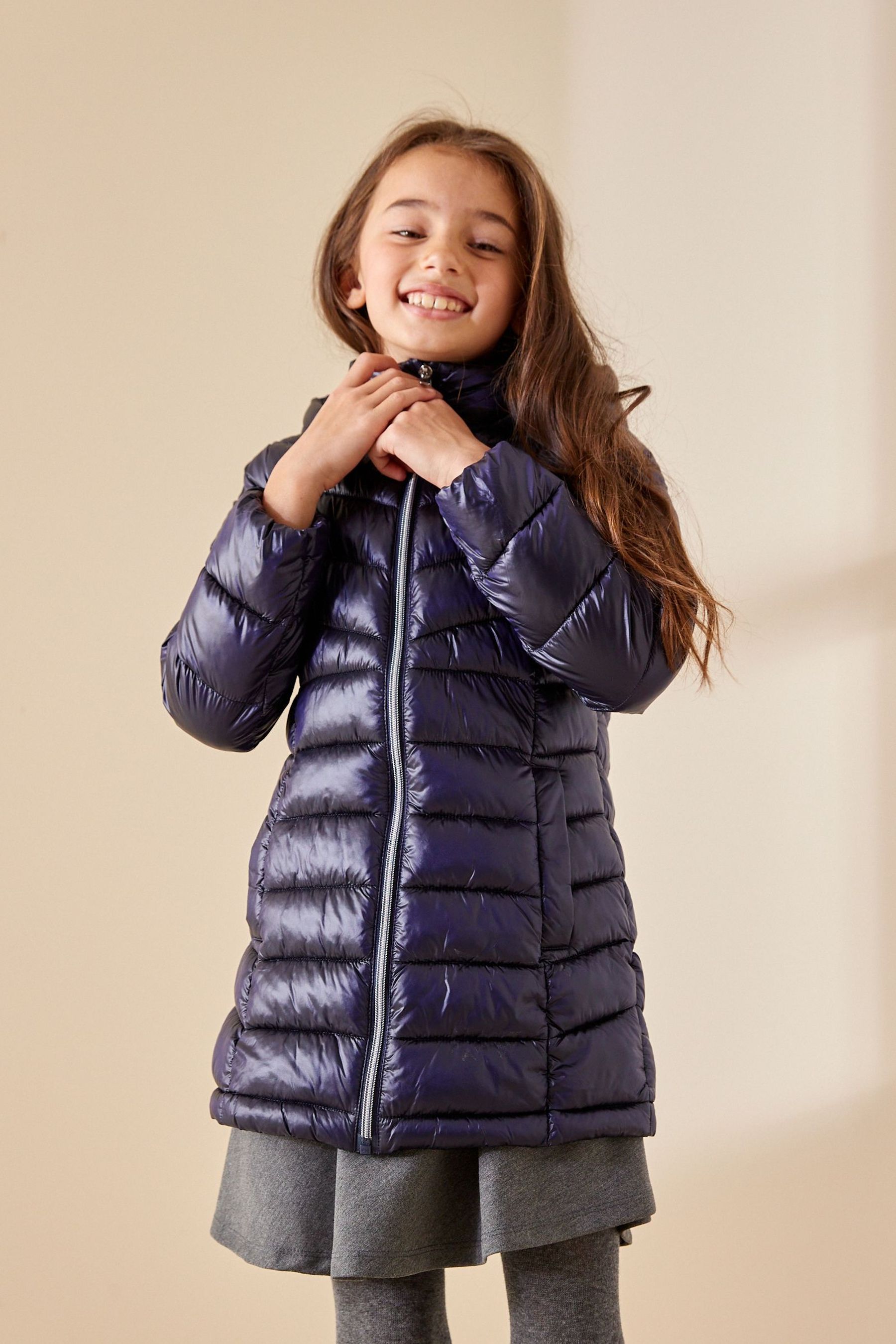 Buy Navy Blue Lightweight Shower Resistant Padded Coat 3 16yrs from Next Luxembourg