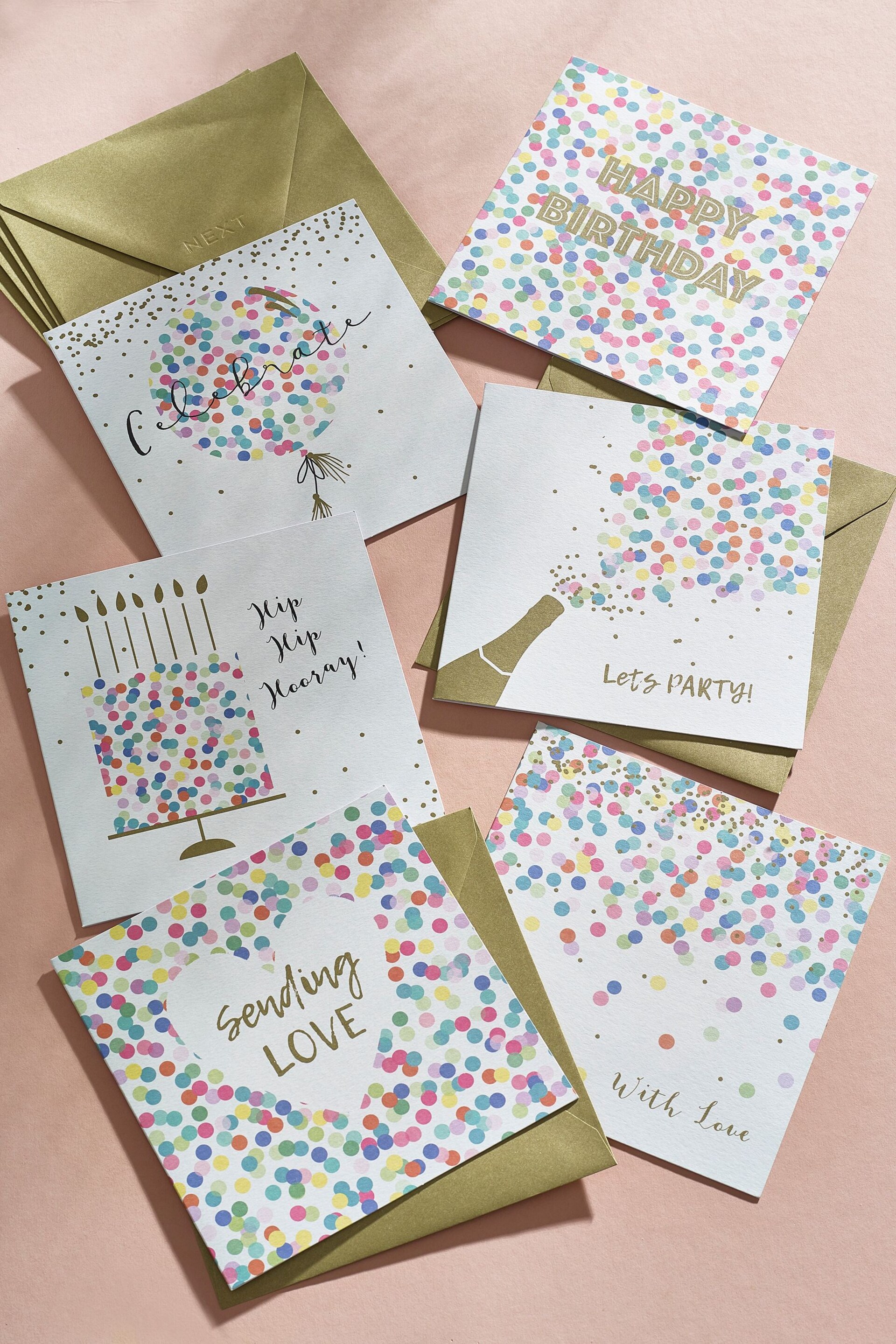 6 Pack White Mixed Occasion Cards - Image 1 of 3