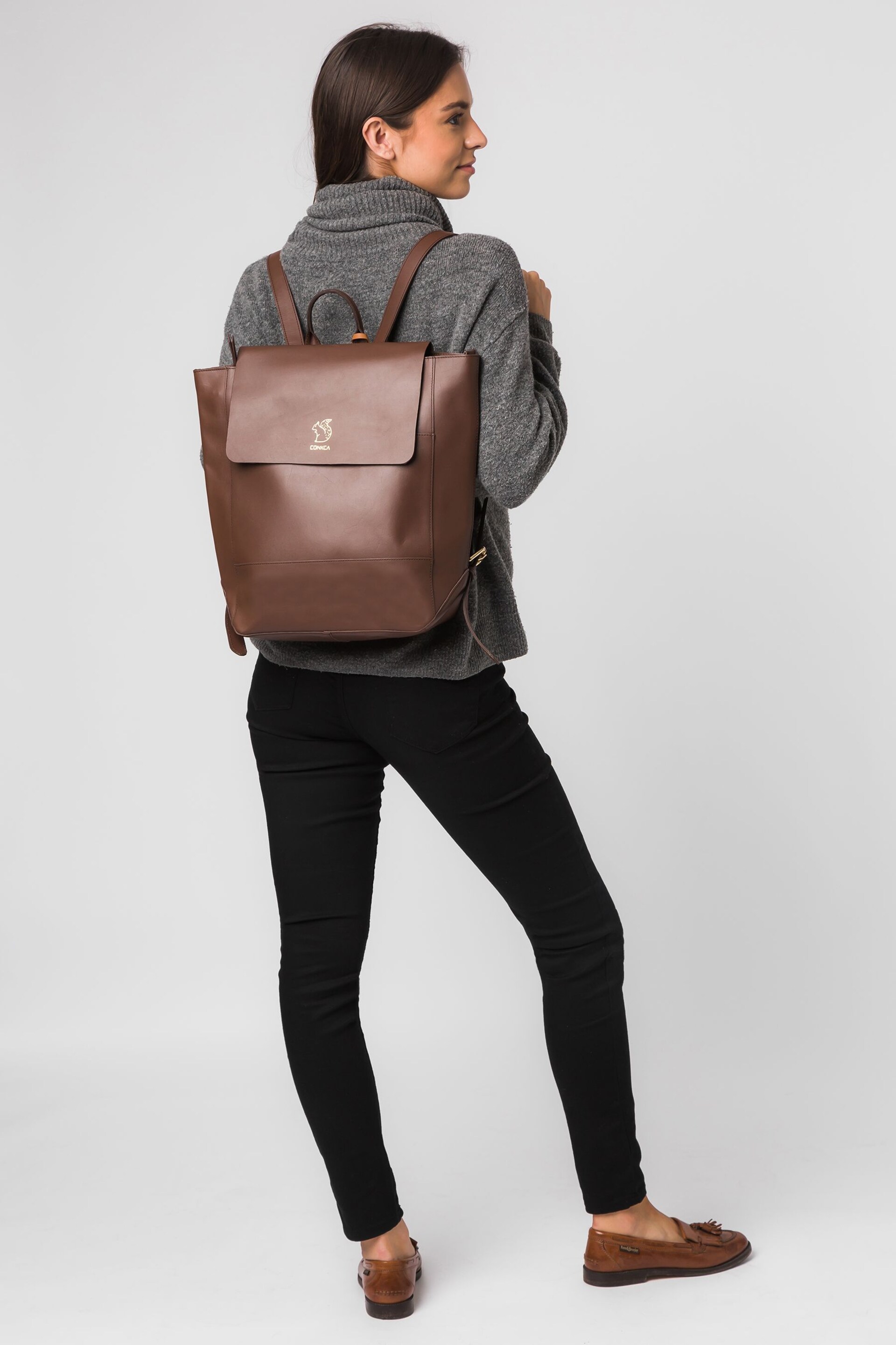 Conkca Butler Vegetable-Tanned Leather Backpack - Image 5 of 5