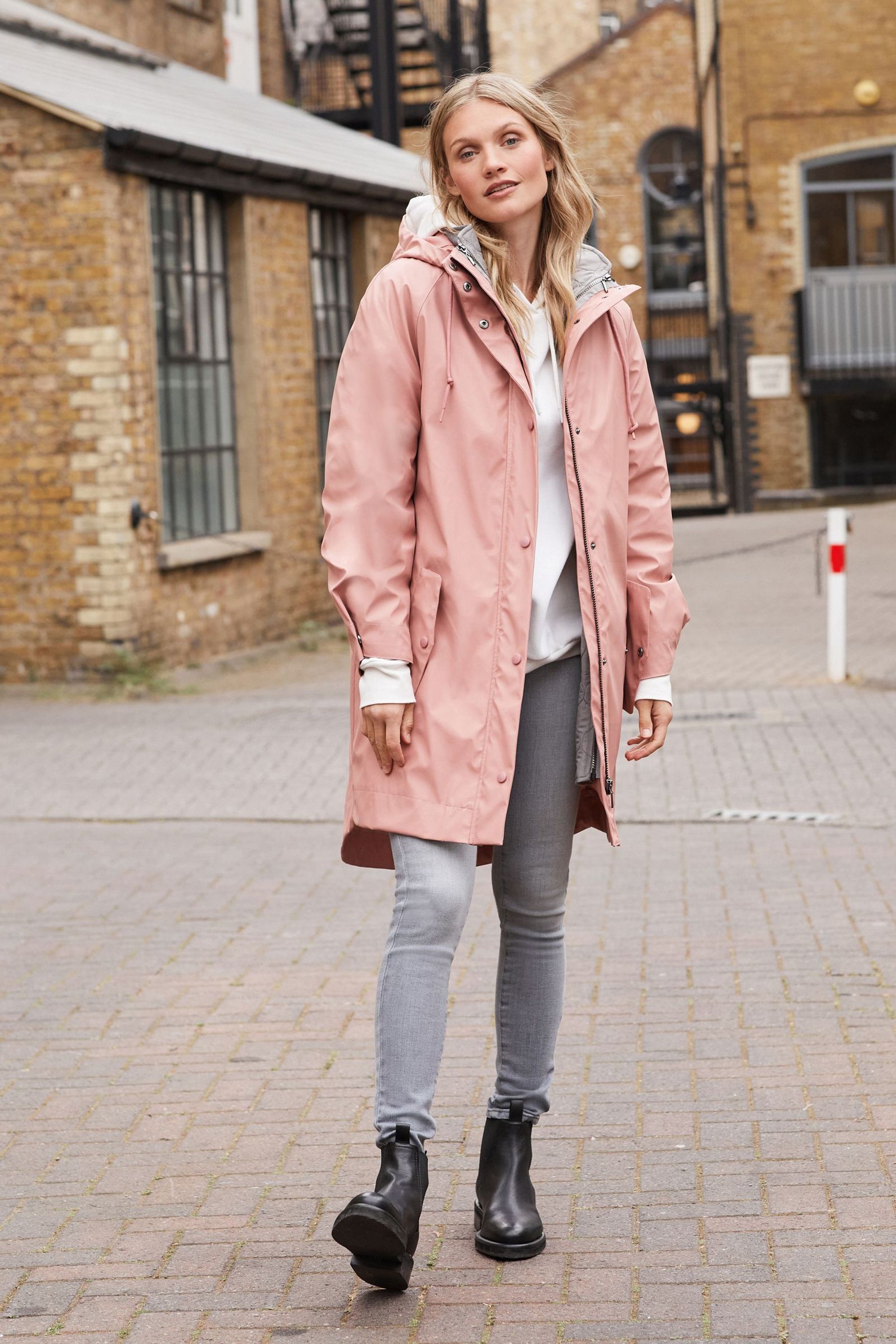 Buy Pink 3 In 1 Rubber Jacket With Removable Quilted Inner from Next Ireland