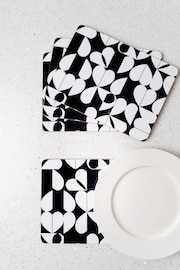 Beau And Elliot Set of 4 White Monochrome Brokenhearted Placemats - Image 3 of 4
