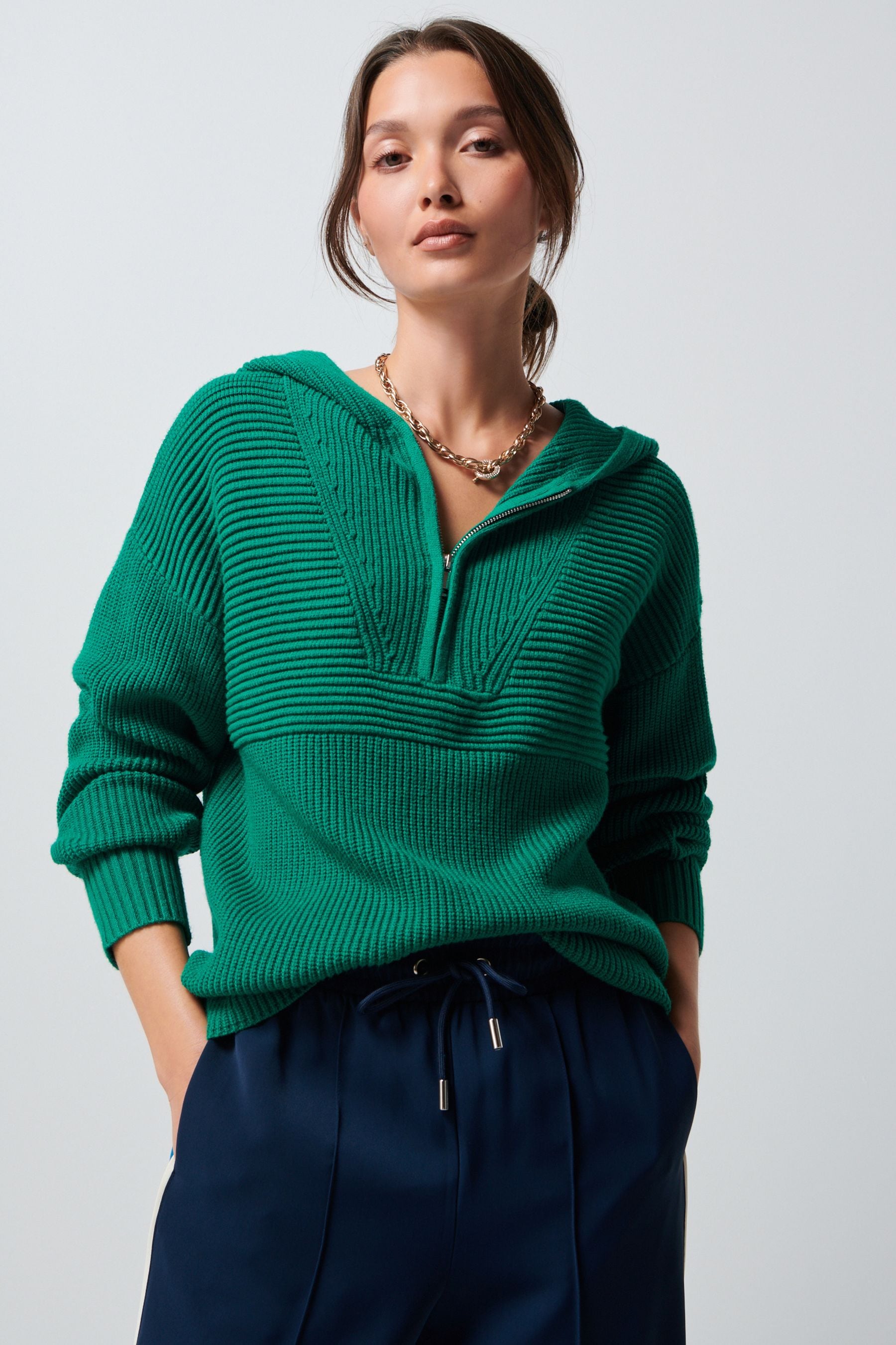 Knitted hoodie womens uk hot sale