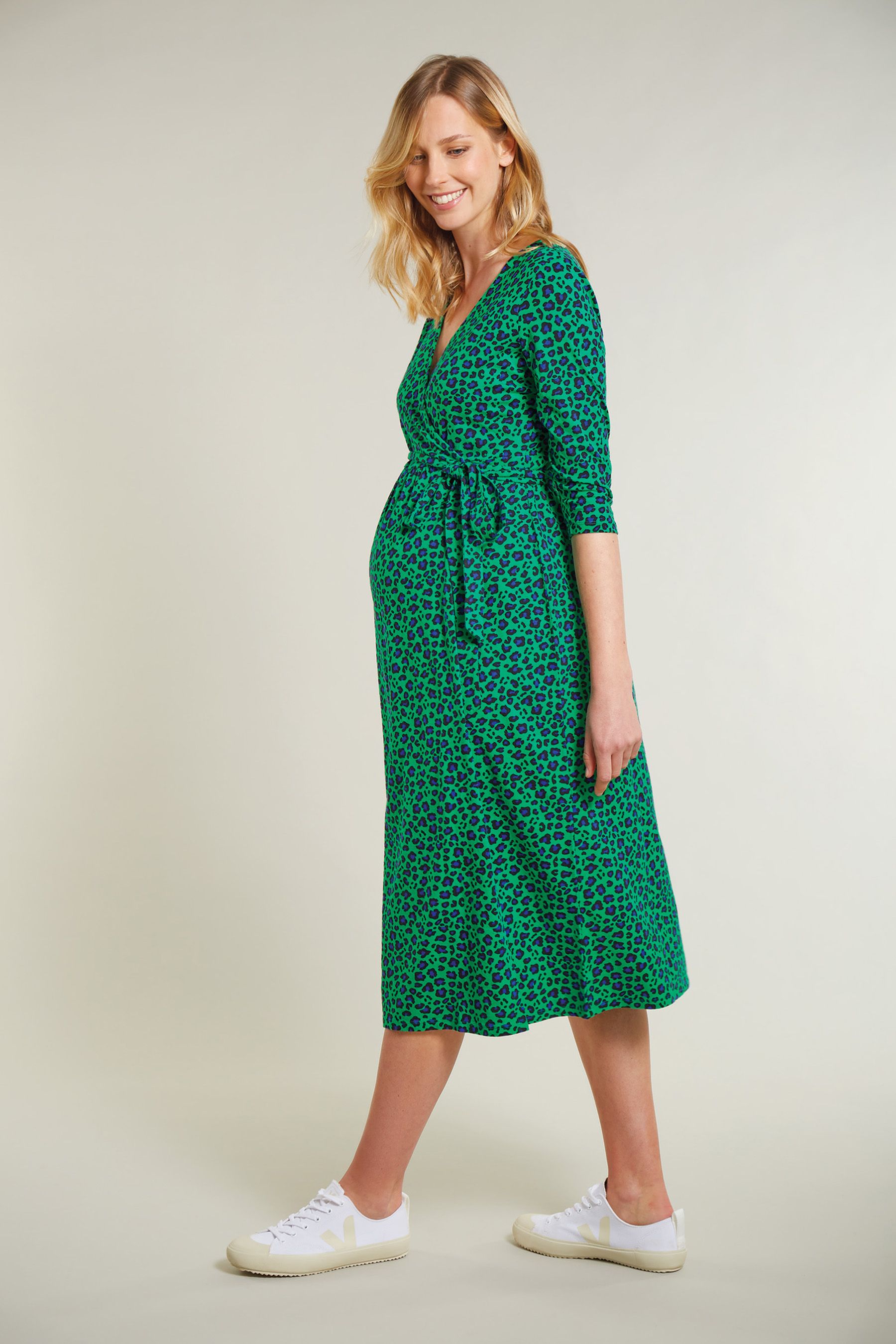 Buy Frugi Maternity Nursing Organic Green Leopard Print Dress from Next Luxembourg