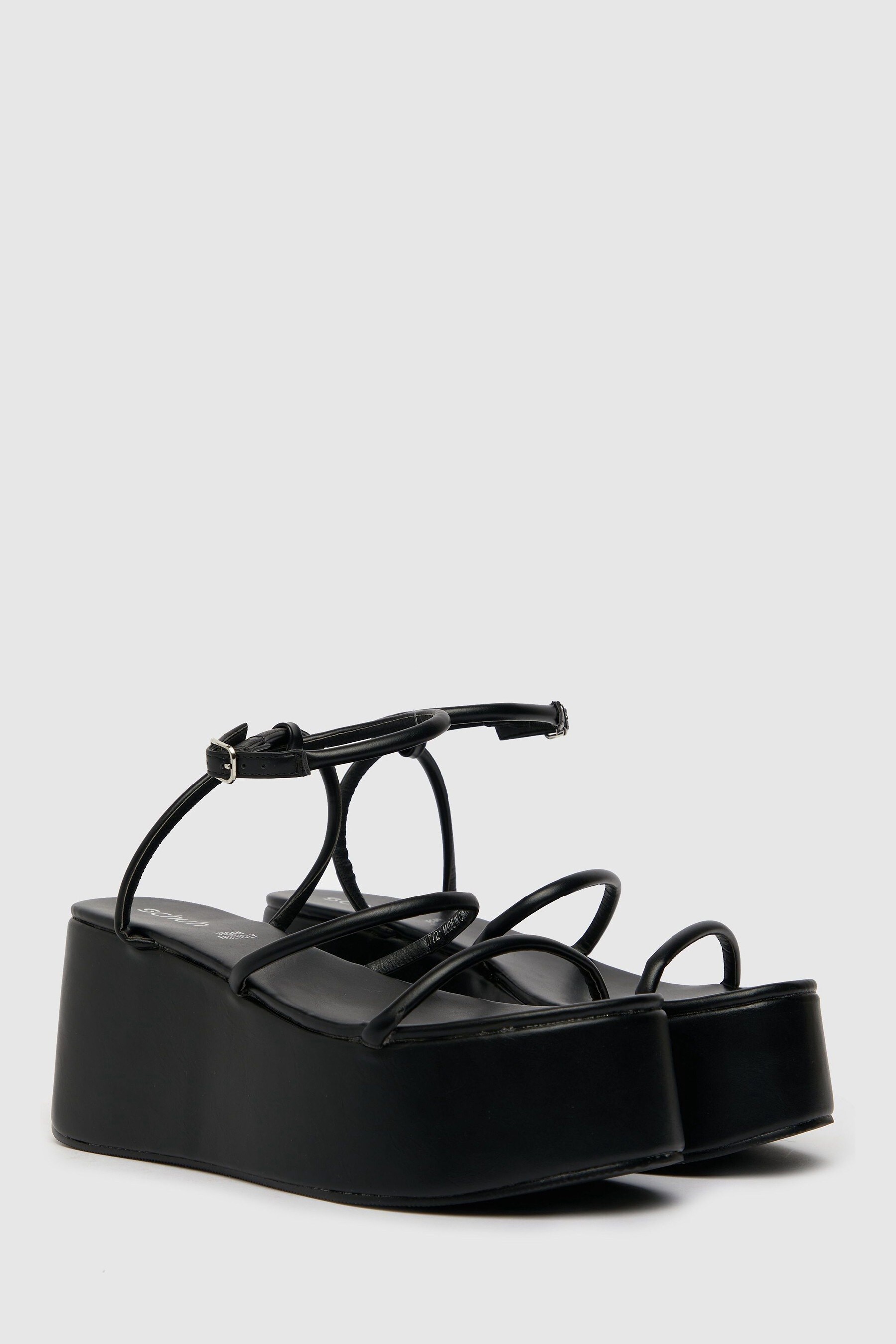 Buy Schuh Black Scarlet Flatform Strappy Sandals from Next Luxembourg