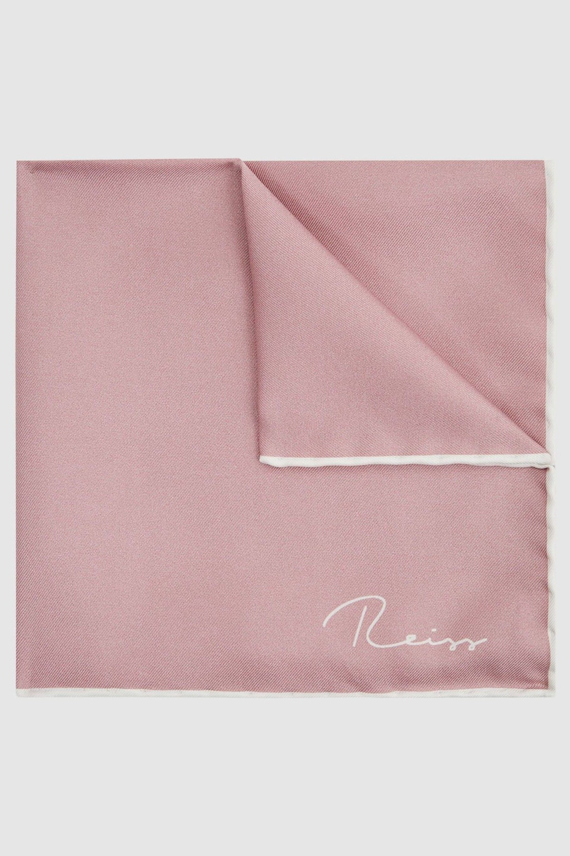 Reiss Pink Ceremony Plain Silk Pocket Square - Image 1 of 5