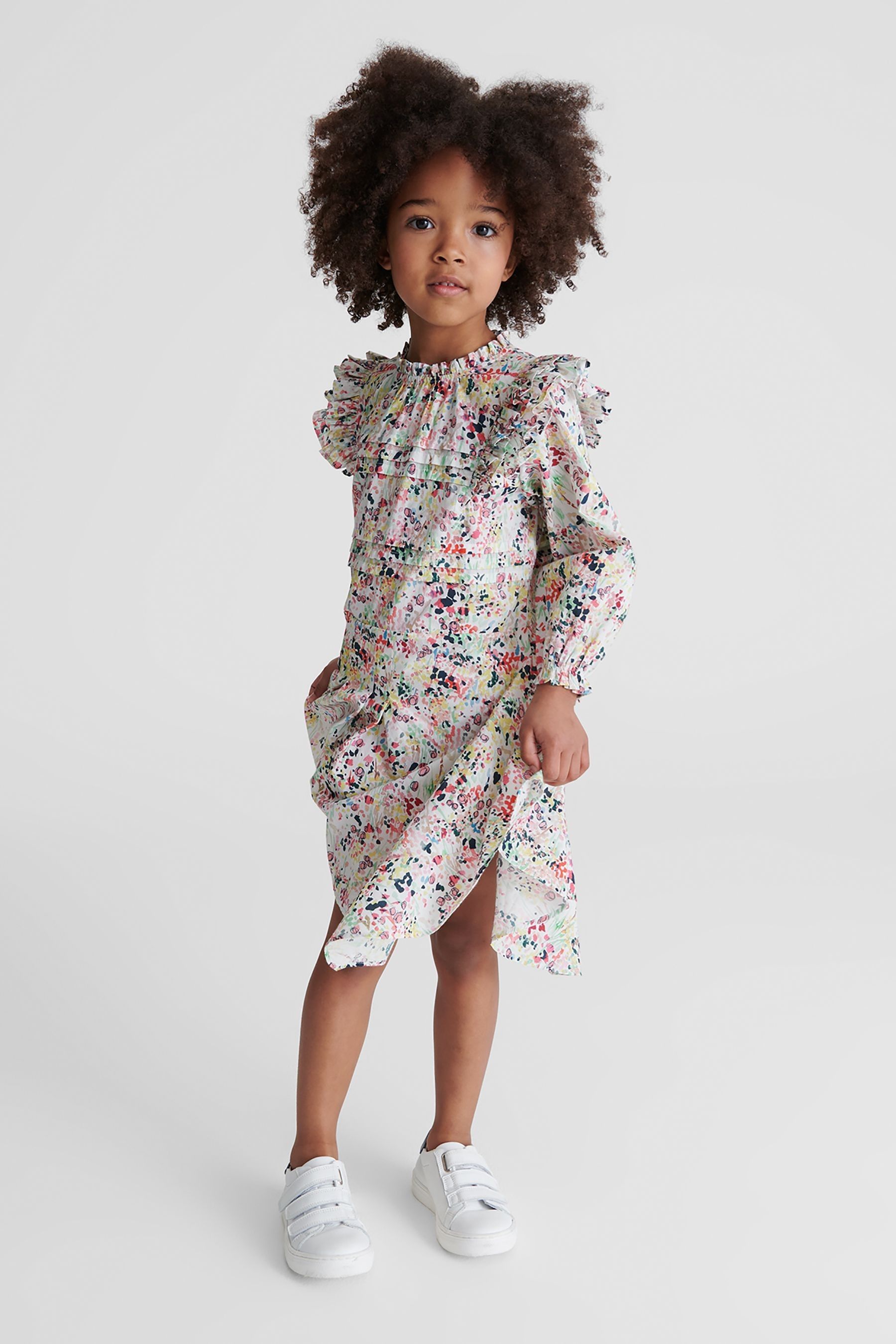 Buy Reiss Coral Lil Junior Printed Ruffle Dress from Next Luxembourg