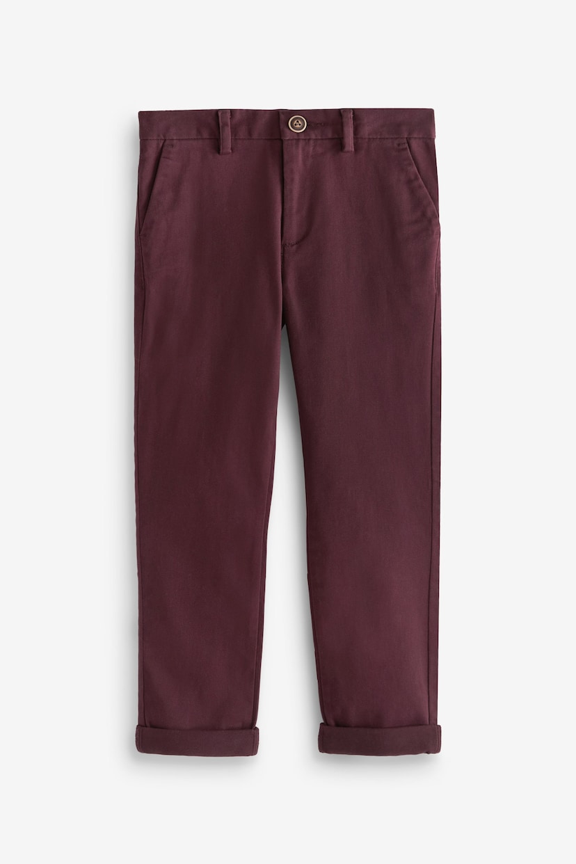 Plum Purple Regular Fit Stretch Chino Trousers (3-17yrs) - Image 1 of 4