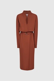 Reiss Rust Emilie Regular Belted Midi Dress - Image 2 of 6