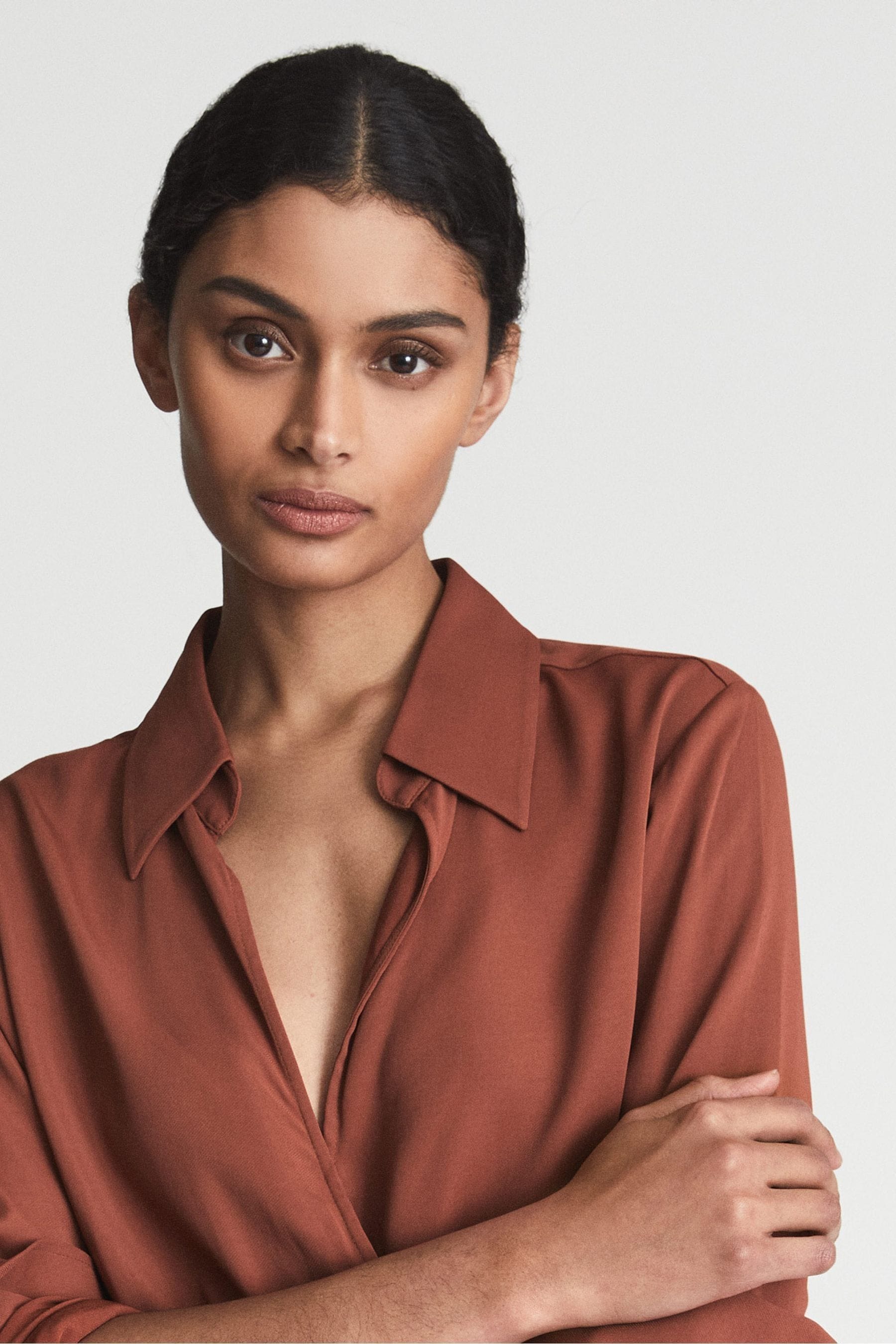 Buy Reiss Rust Emilie Regular Belted Midi Dress from Next Canada