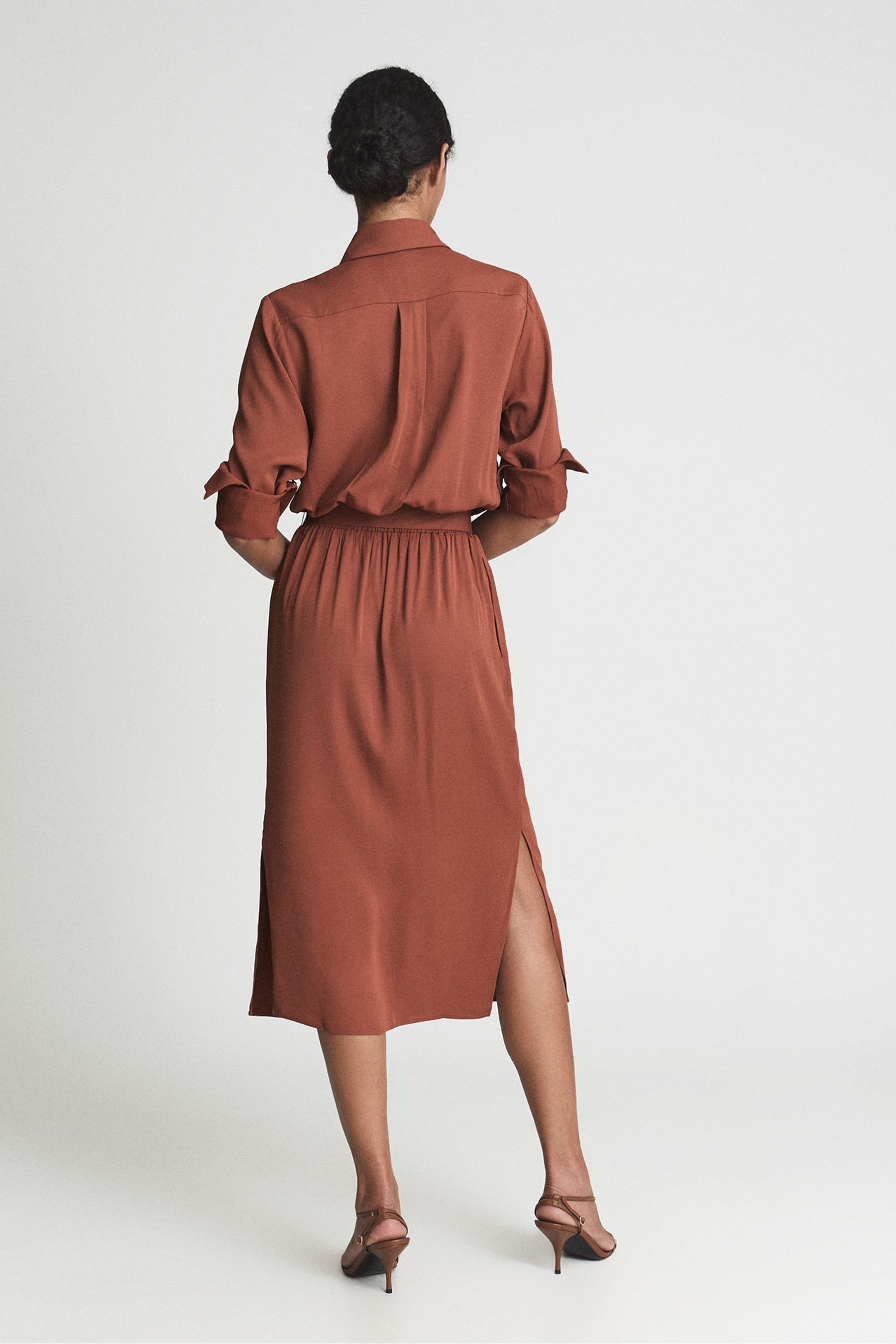 Buy Reiss Rust Emilie Regular Belted Midi Dress from Next Canada