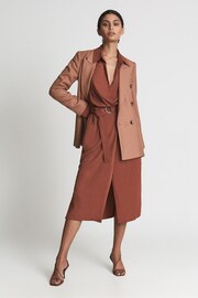 Reiss Rust Emilie Regular Belted Midi Dress - Image 6 of 6