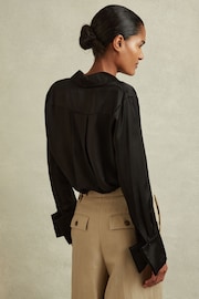 Reiss Black Hailey Silk Shirt - Image 5 of 6