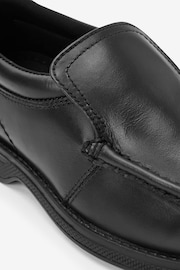 Black Wide Fit (G) School Leather Loafer Shoes - Image 6 of 9