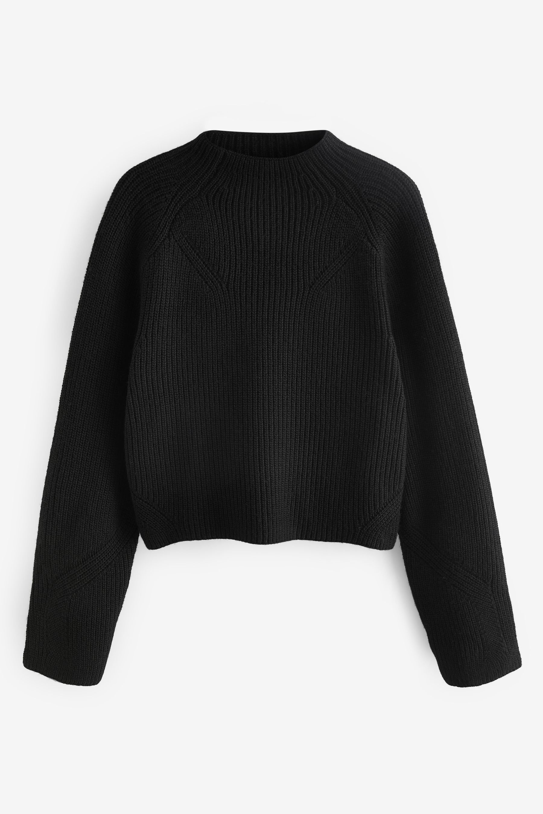 Black crop jumper knit hot sale