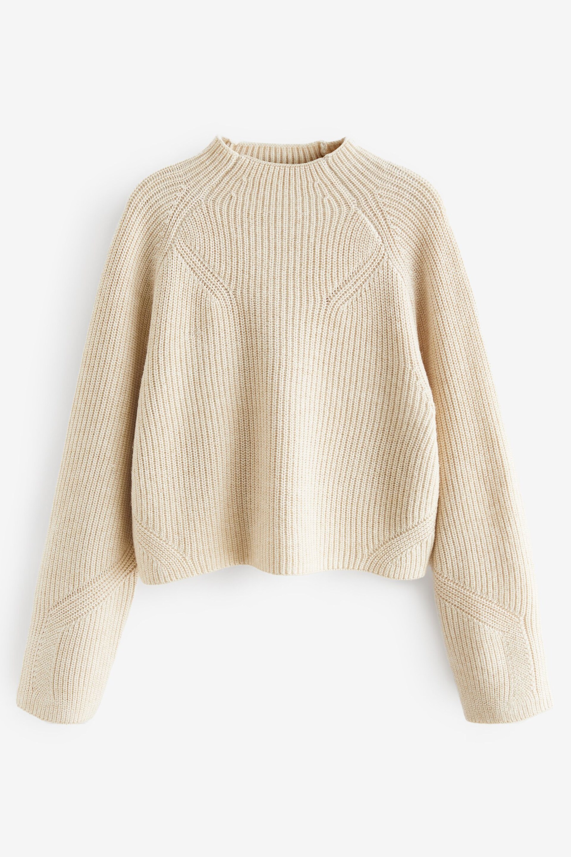 Ecru Cream Long sleeve Ribbed Cropped Jumper - Image 6 of 7