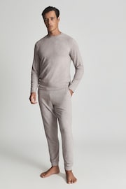 Reiss Brown Jose Melange Tracksuit Joggers - Image 1 of 5