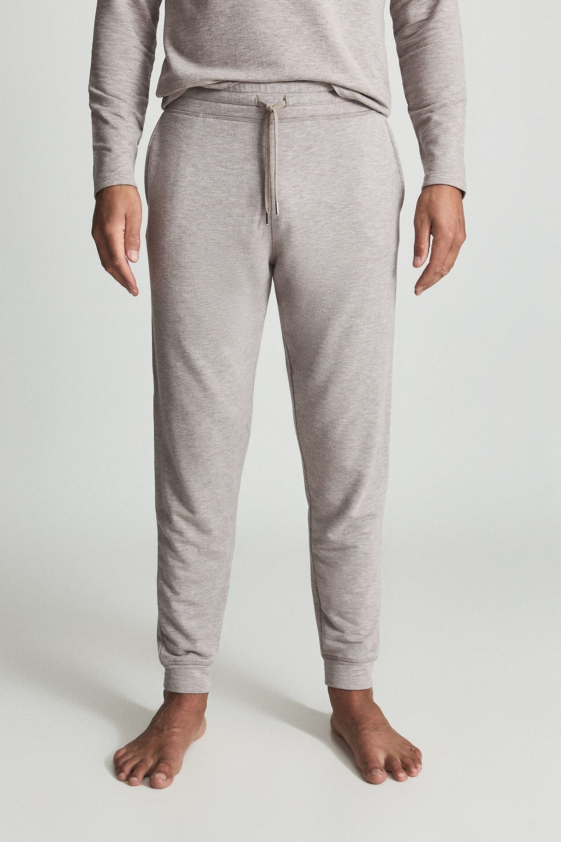 Reiss Brown Jose Melange Tracksuit Joggers - Image 3 of 5