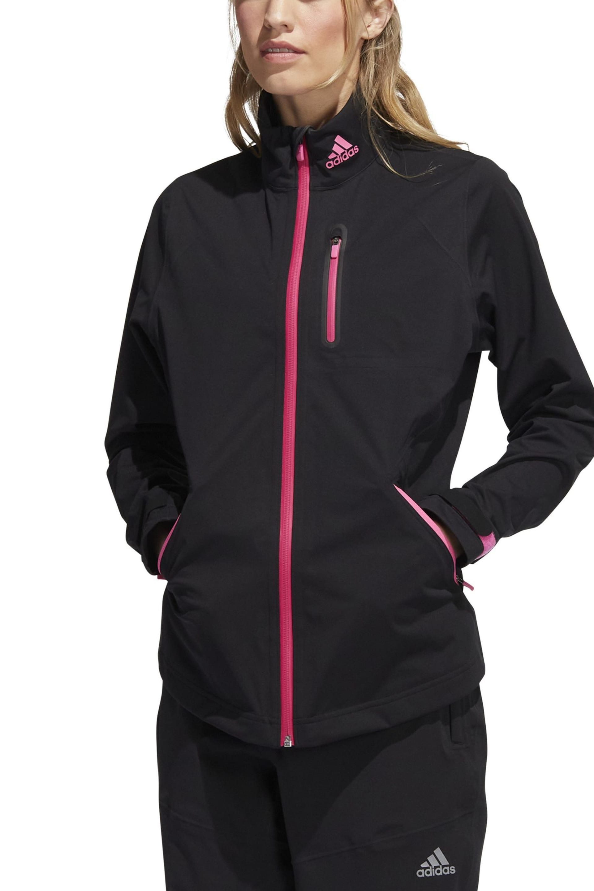 adidas Golf Black RAIN.RDY Jacket - Image 4 of 7