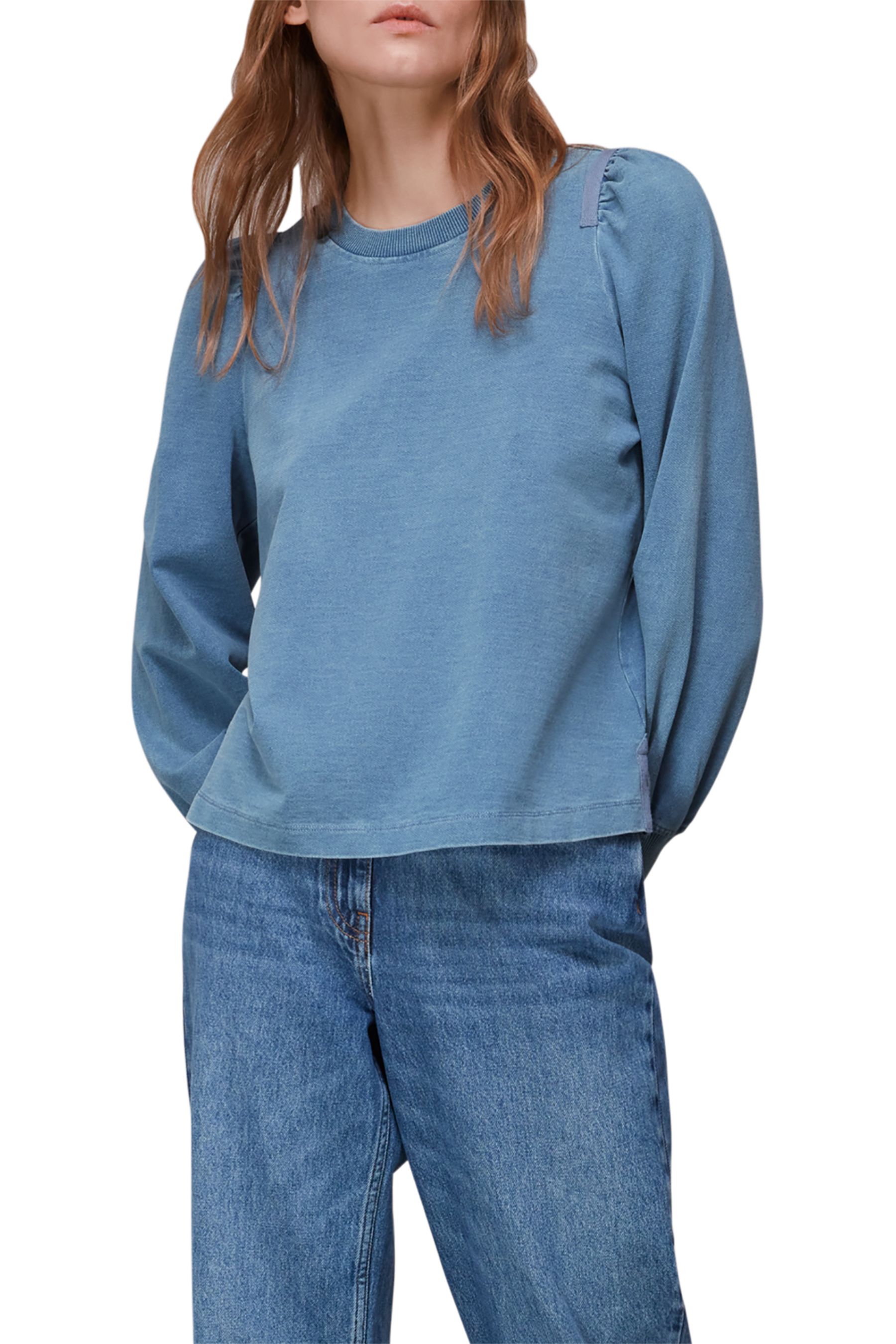 Whistles gathered sleeve sweatshirt on sale