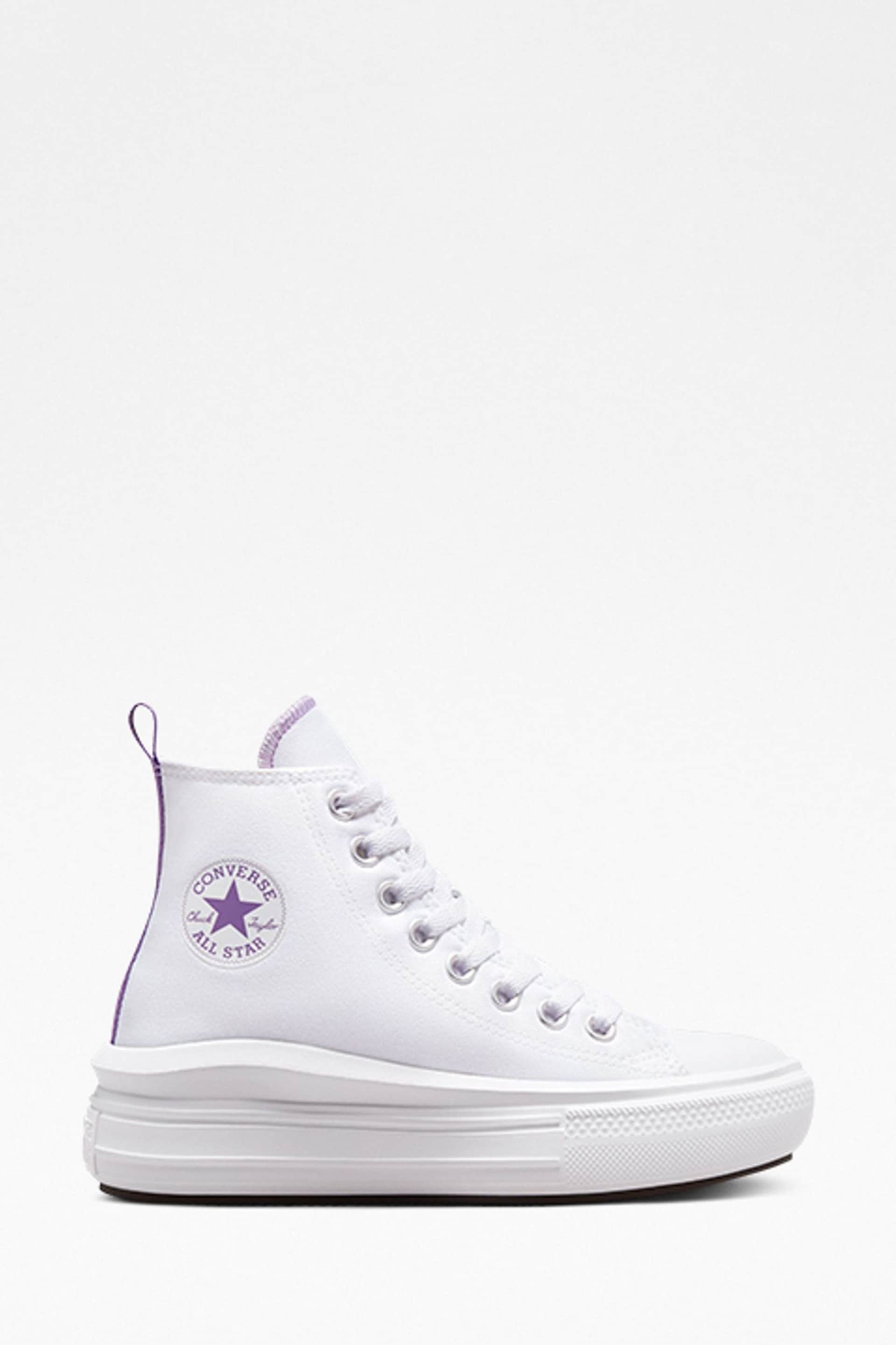 Converse White Move High Top Youth Trainers - Image 1 of 6