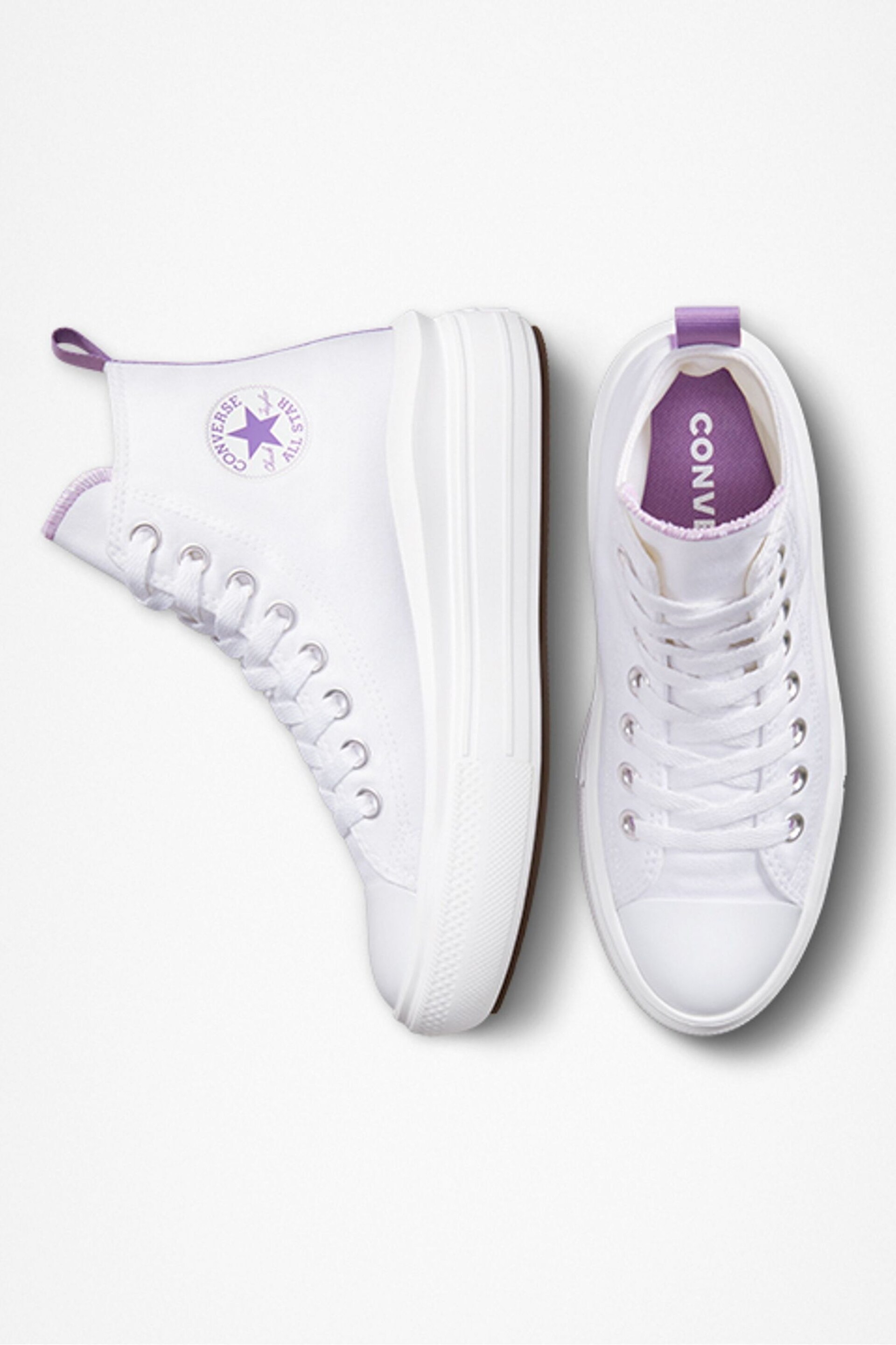 Converse White Move High Top Youth Trainers - Image 5 of 6