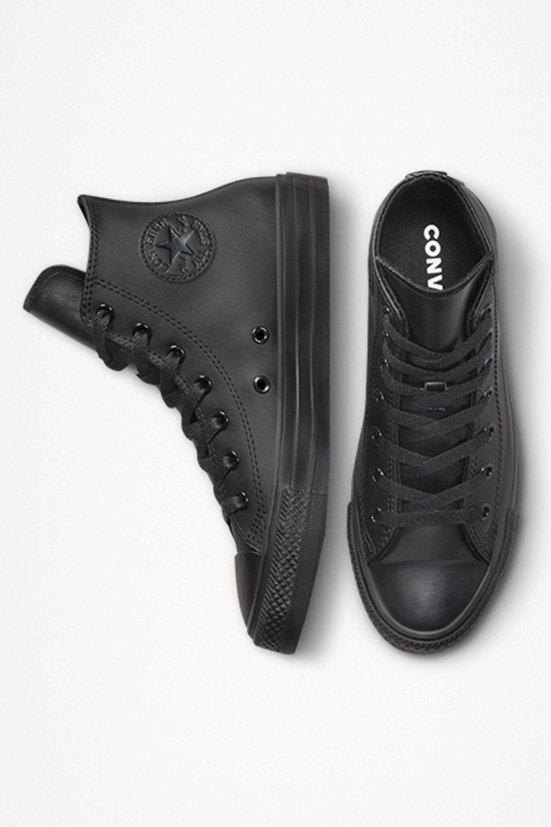 Buy Converse Black Leather High Top Youth Trainers from Next Canada