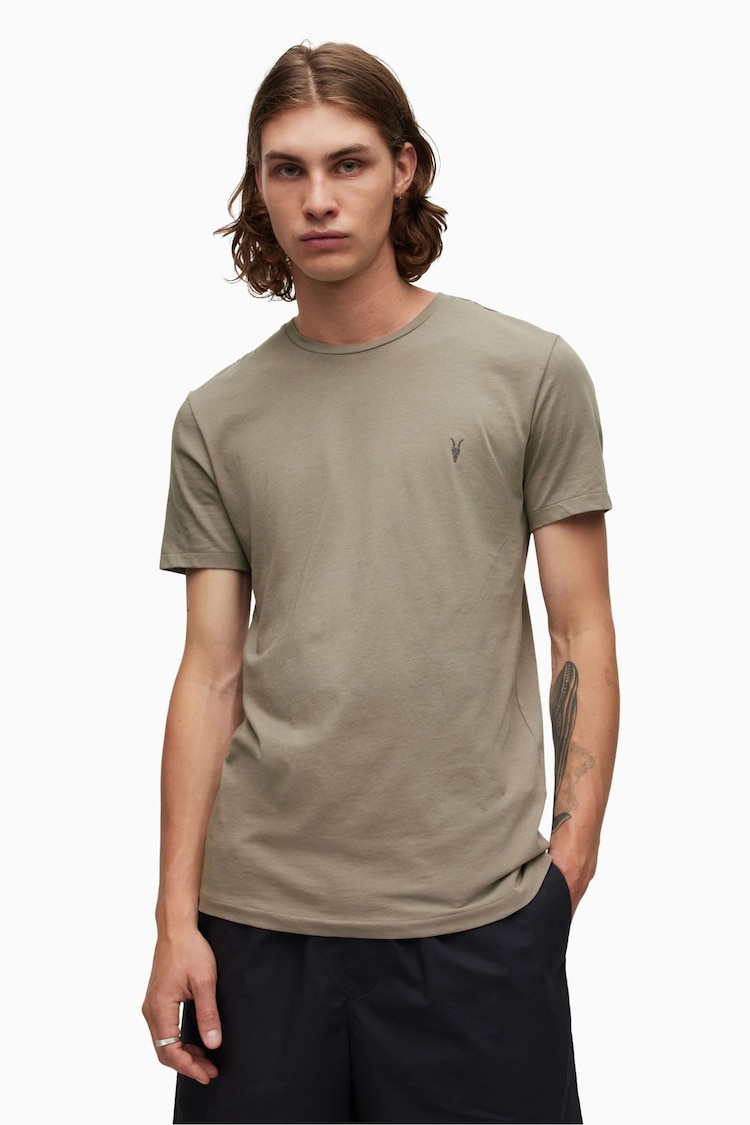 AllSaints Grey 100% Cotton Tonic Crew T-Shirt - Image 1 of 6