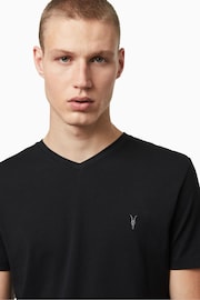 AllSaints Black Tonic V-Neck 100% Cotton T-Shirt - Image 5 of 6