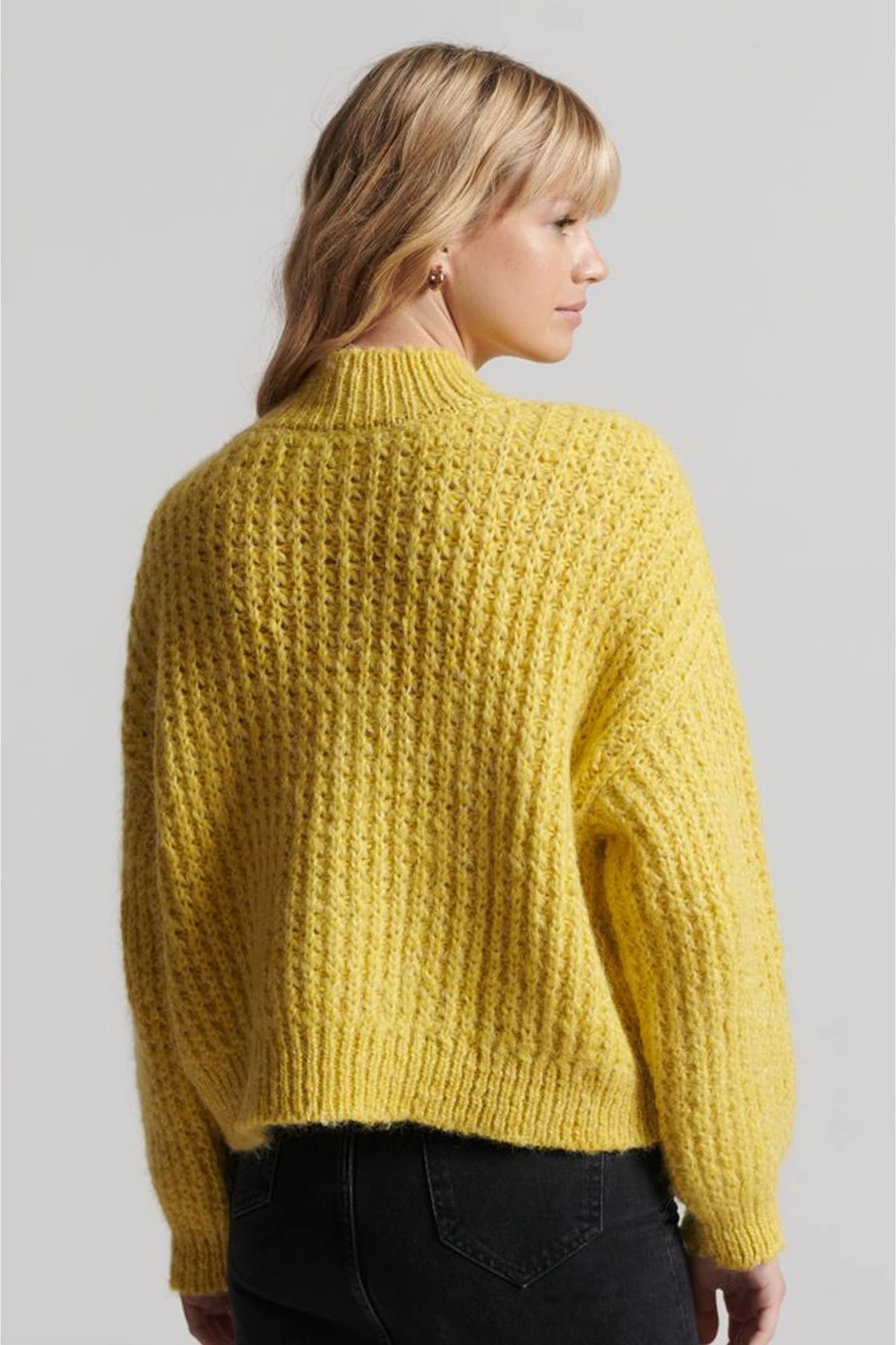 Buy Superdry Yellow Vintage Brushed Textured Knit Jumper from Next Luxembourg