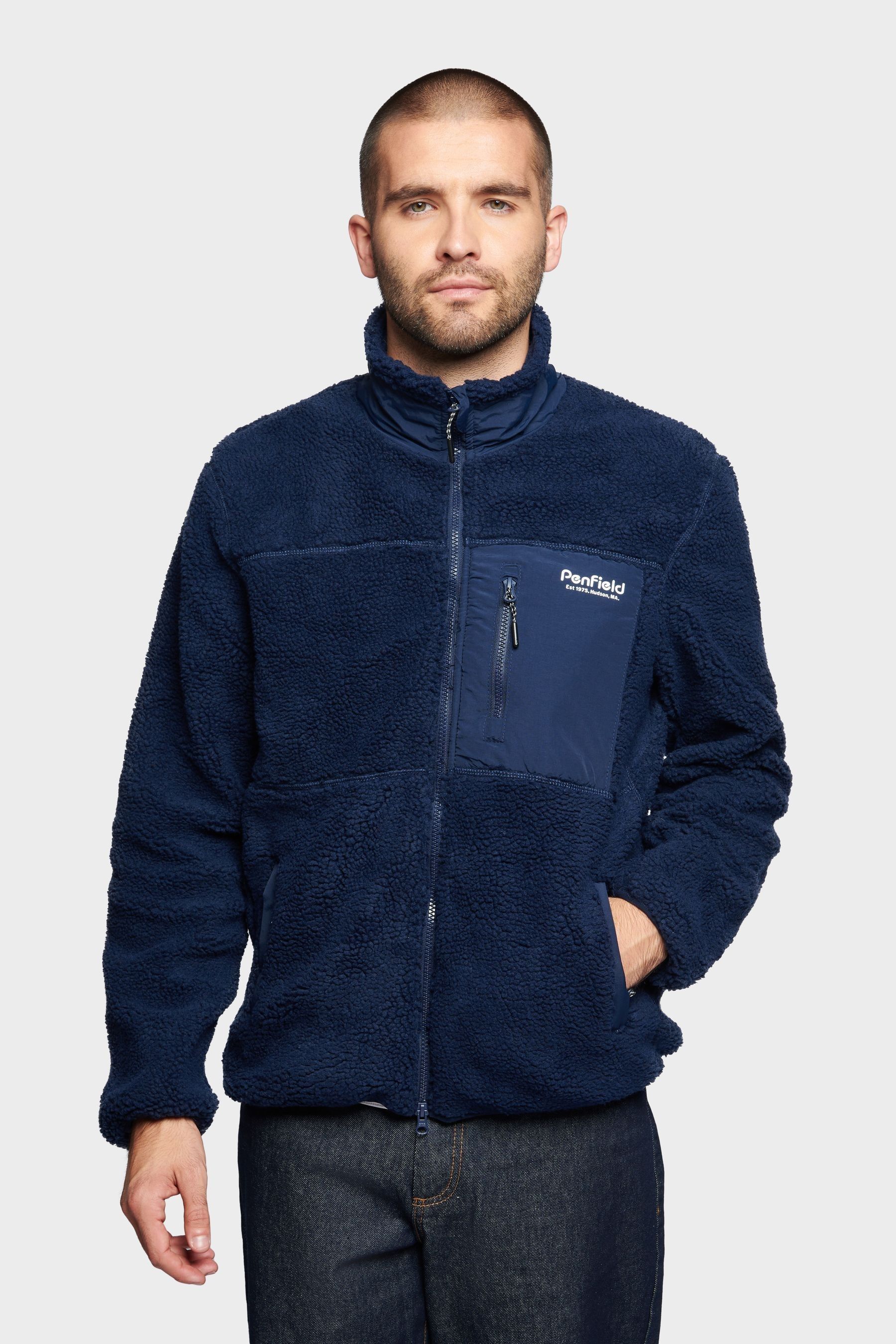 Buy Penfield Blue Bear Outdoor Borg Zip Thru Coat Jacket from Next USA