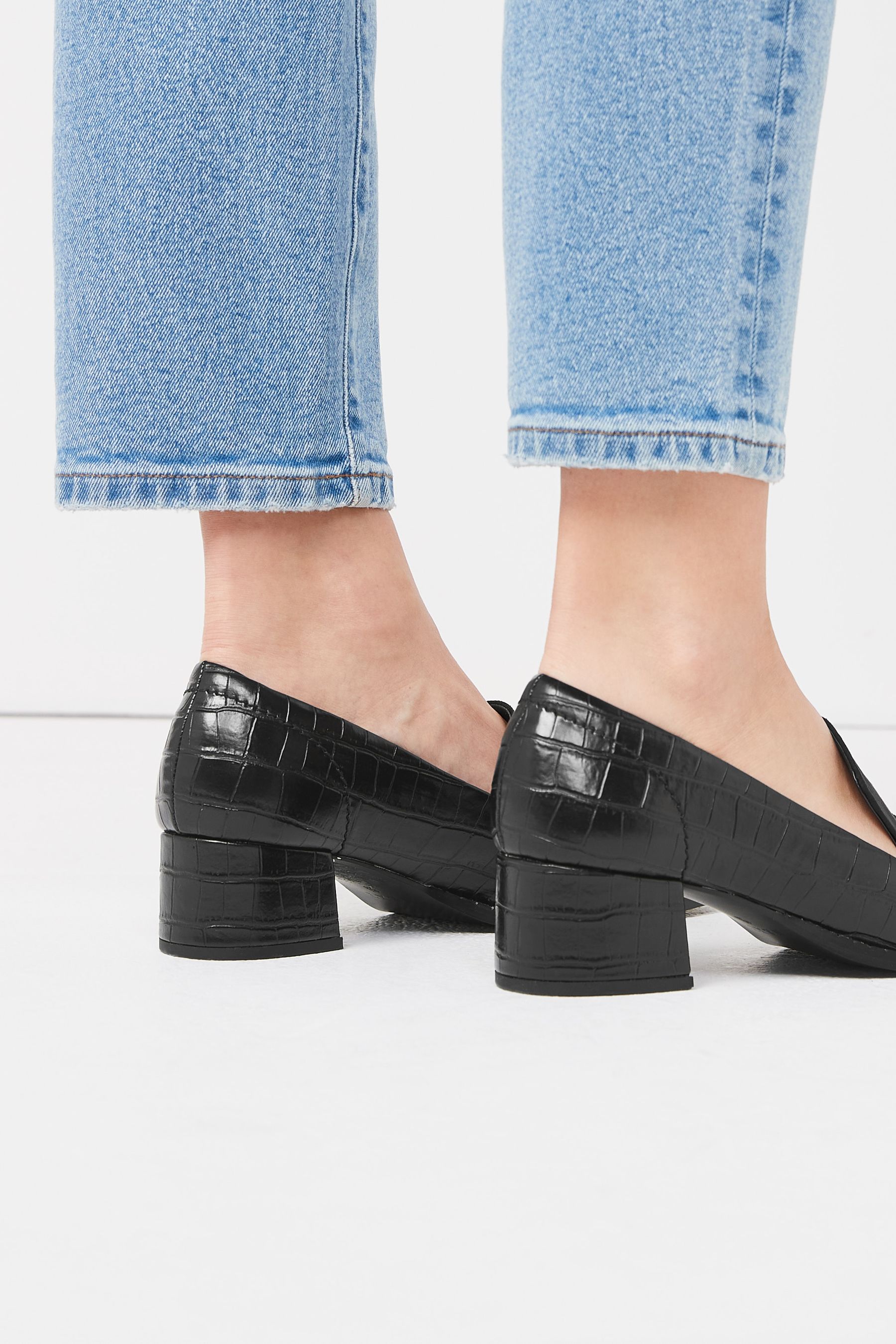 Buy Black Forever Comfort Low Block Heel Loafers from Next Luxembourg