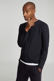 Reiss Grey Armstrong Crew Neck Jersey Top - Image 3 of 5