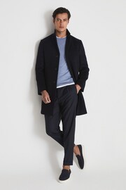 Reiss Blue Gable Wool Blend Epsom Overcoat - Image 1 of 6