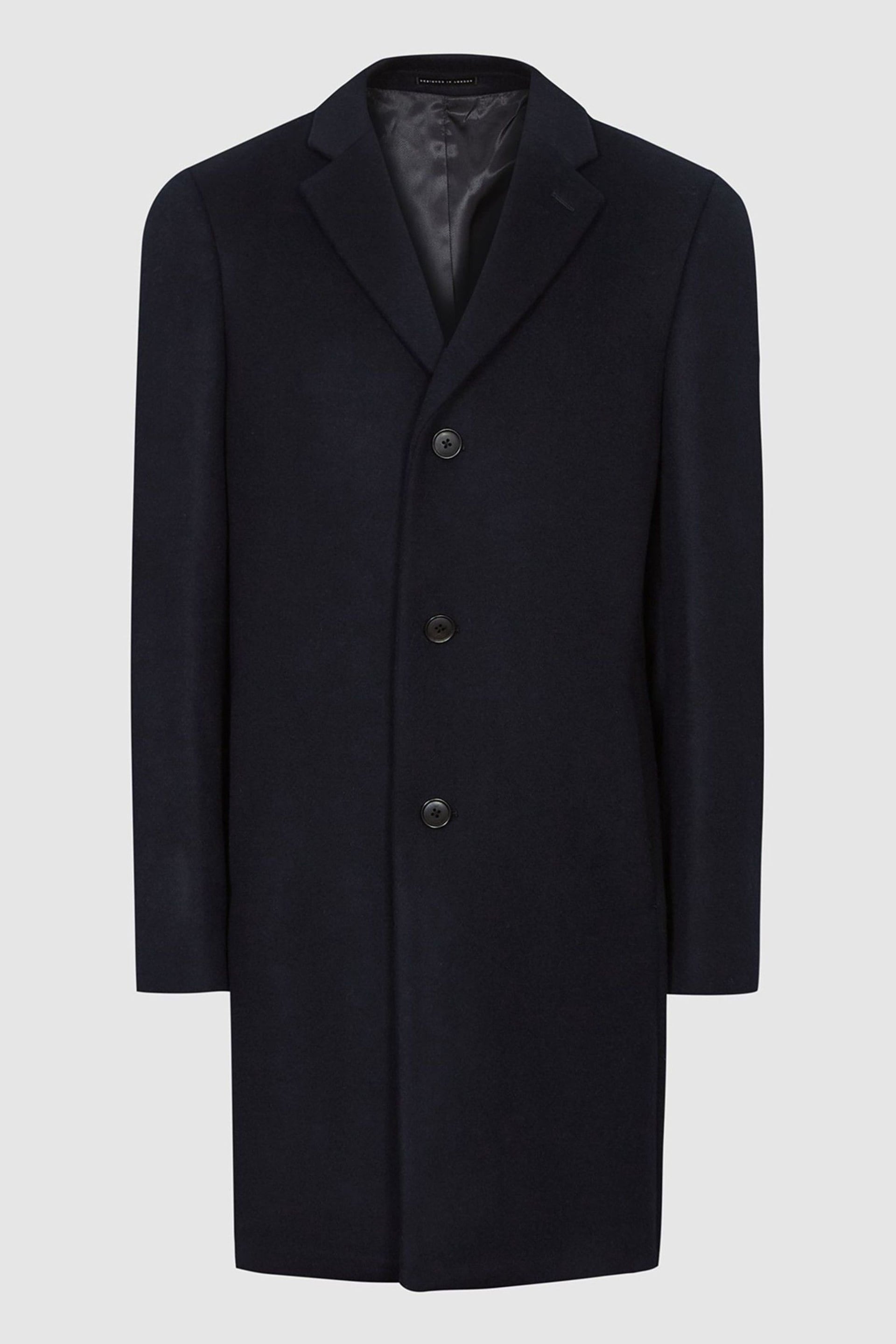 Reiss Blue Gable Wool Blend Epsom Overcoat - Image 2 of 6