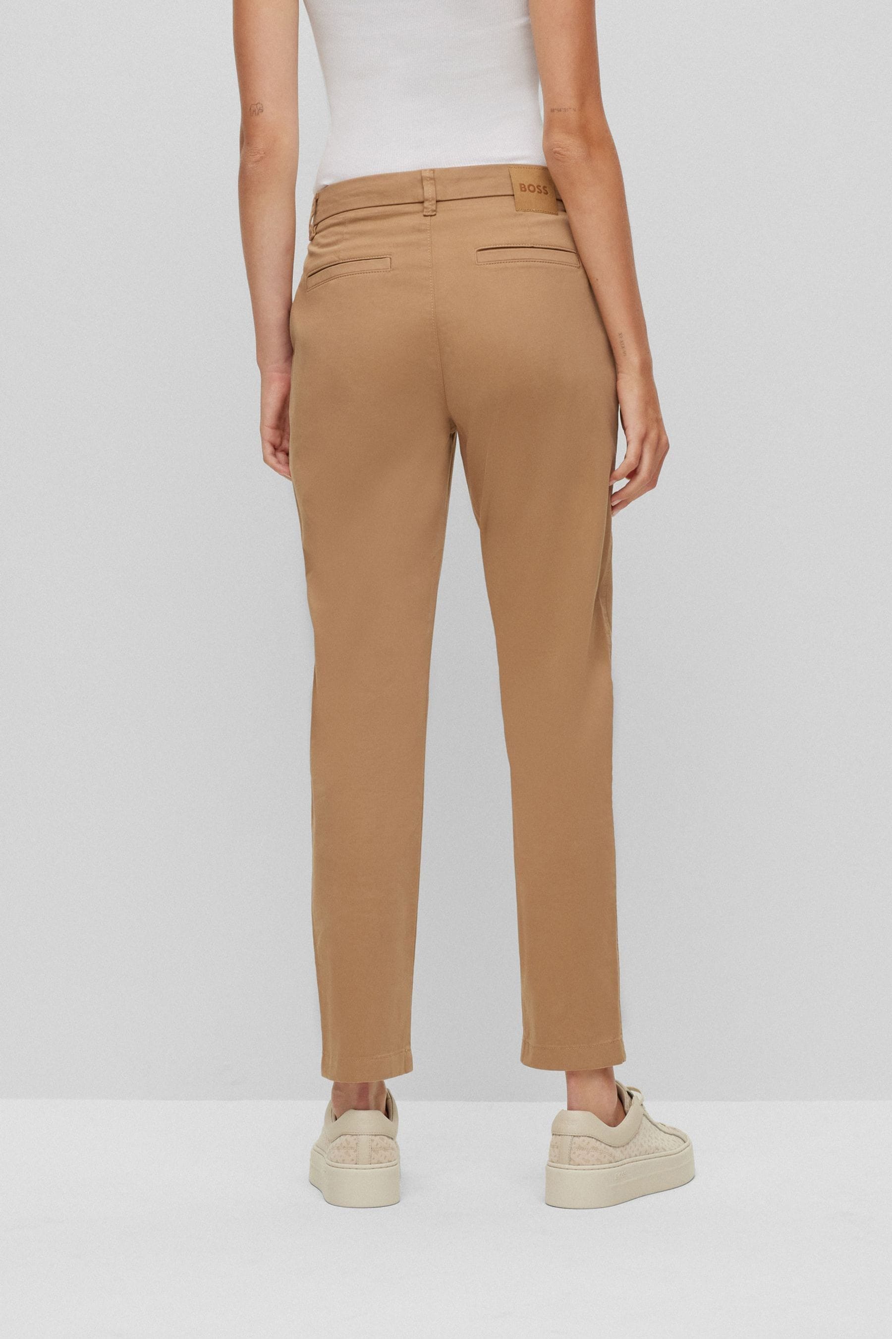 Buy BOSS Natural Tachini Slim Fit Cigarette Trousers from Next Luxembourg