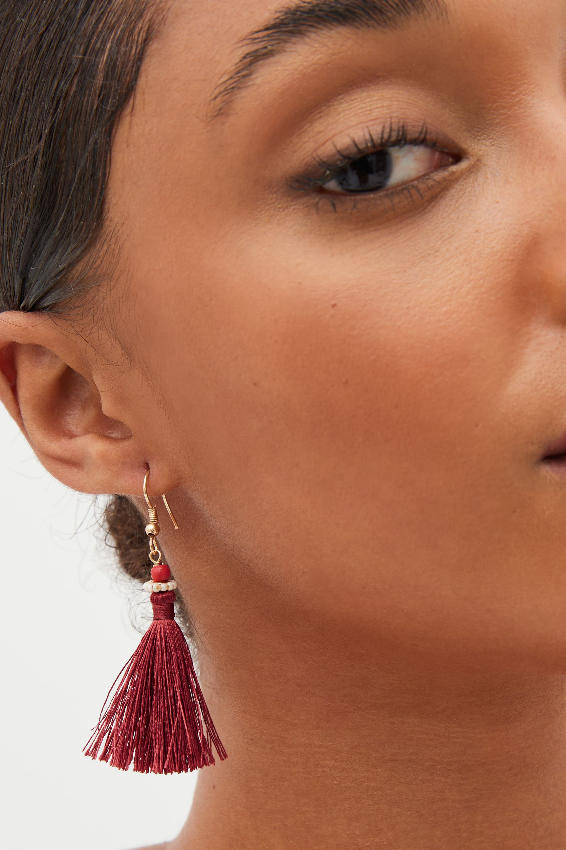 Red tassel earrings near me deals