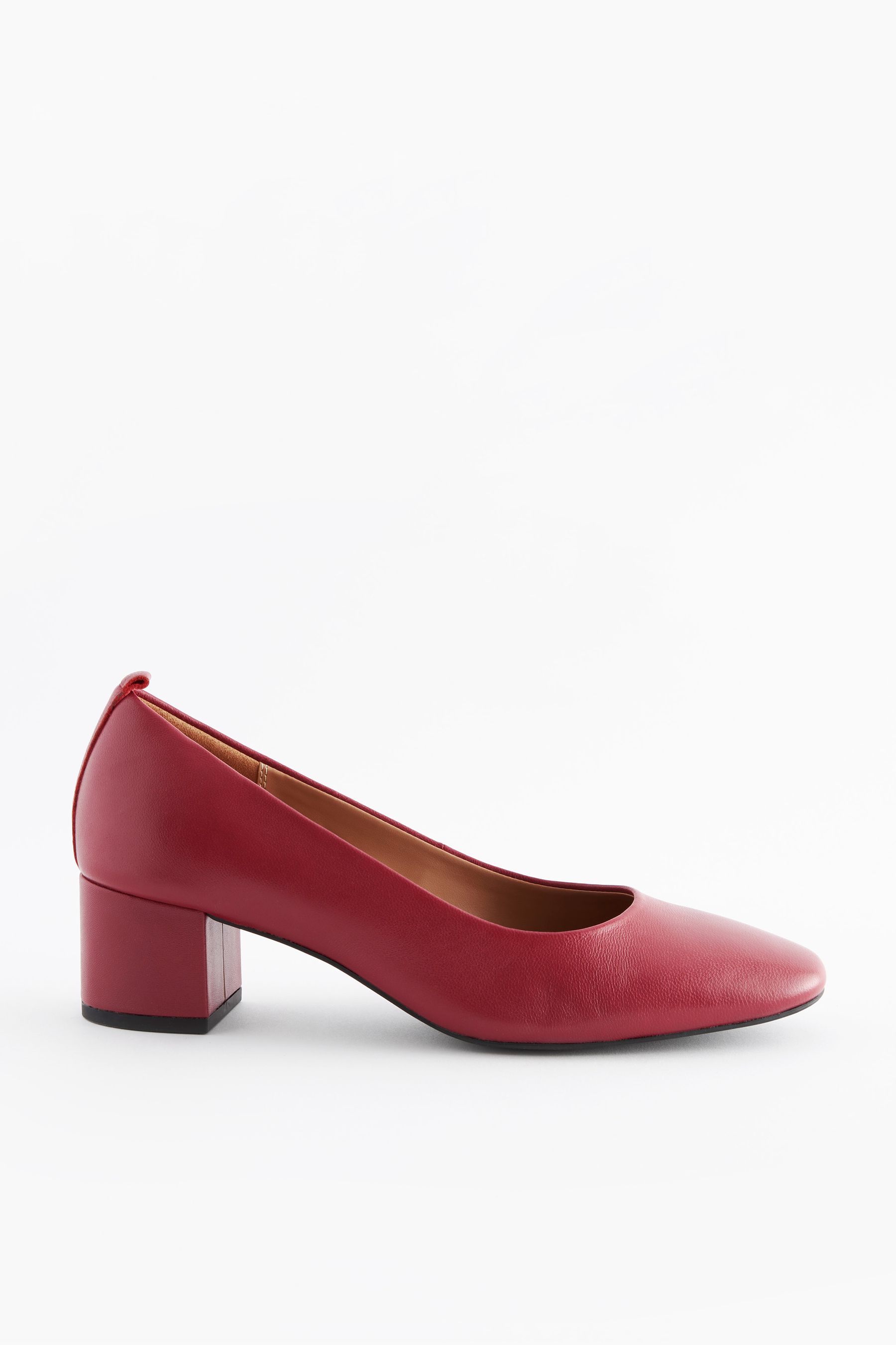 Red block heels pumps hotsell