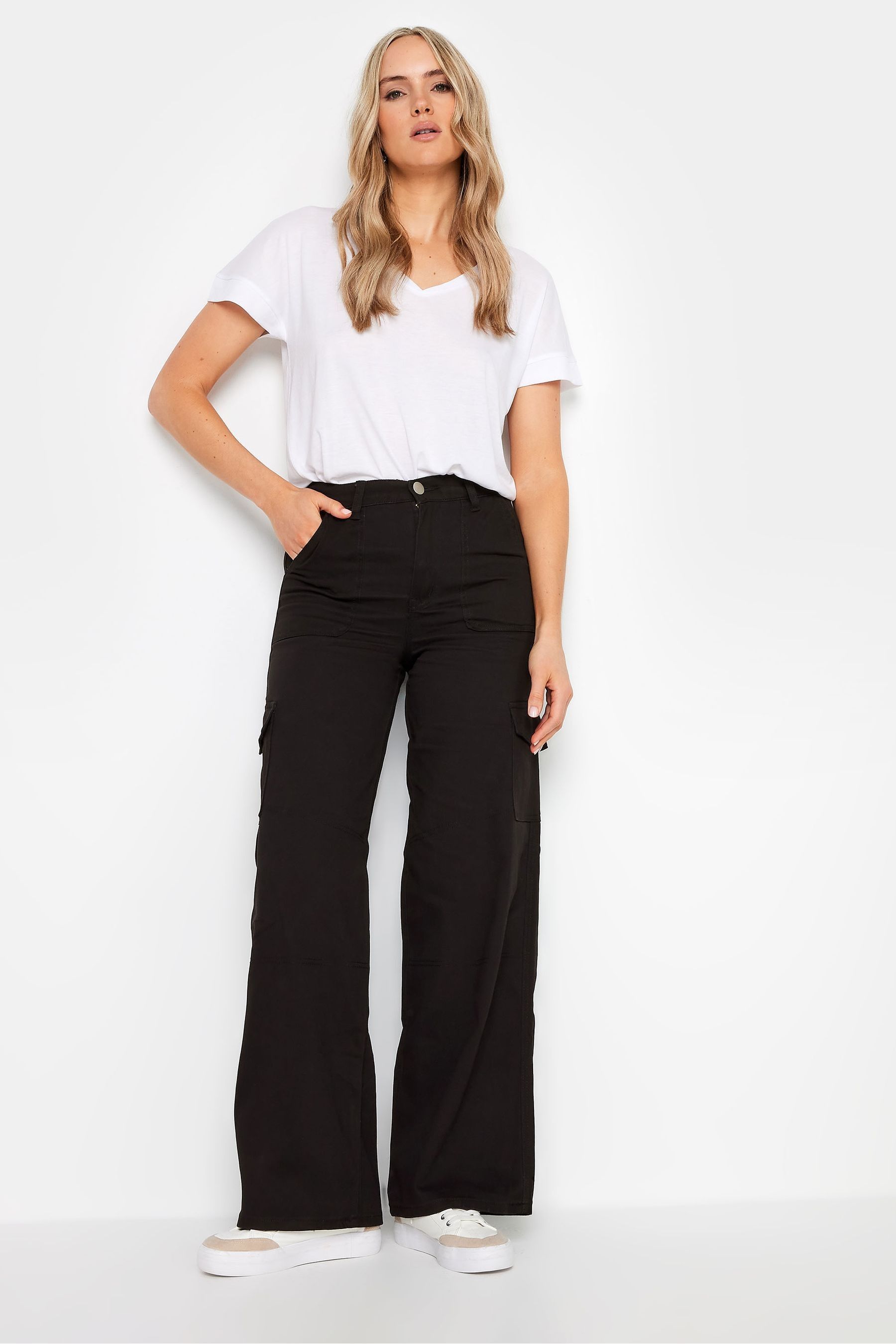 Buy Long Tall Sally Black Loose Utility 100 Cotton Trousers from the Next UK online shop