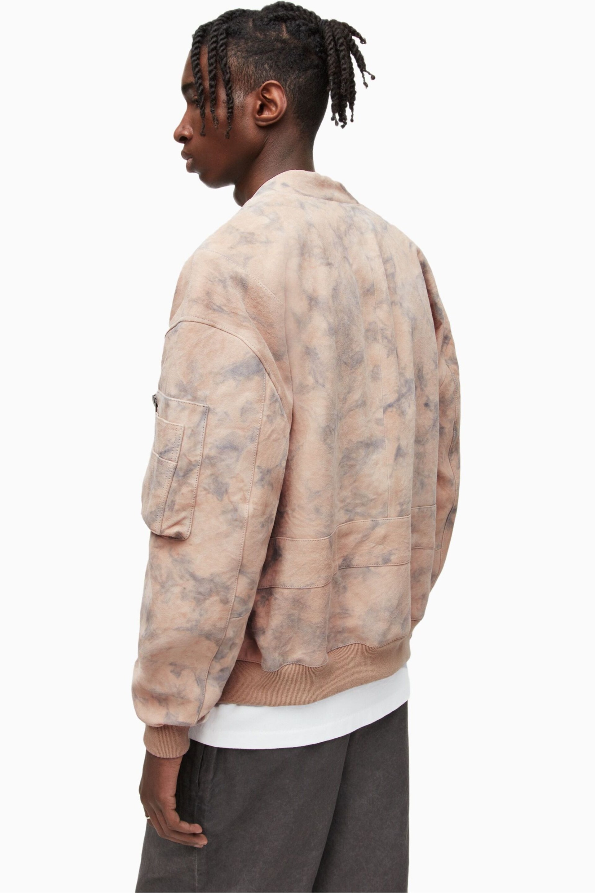 AllSaints Brown Awari Oversized Bomber - Image 2 of 6