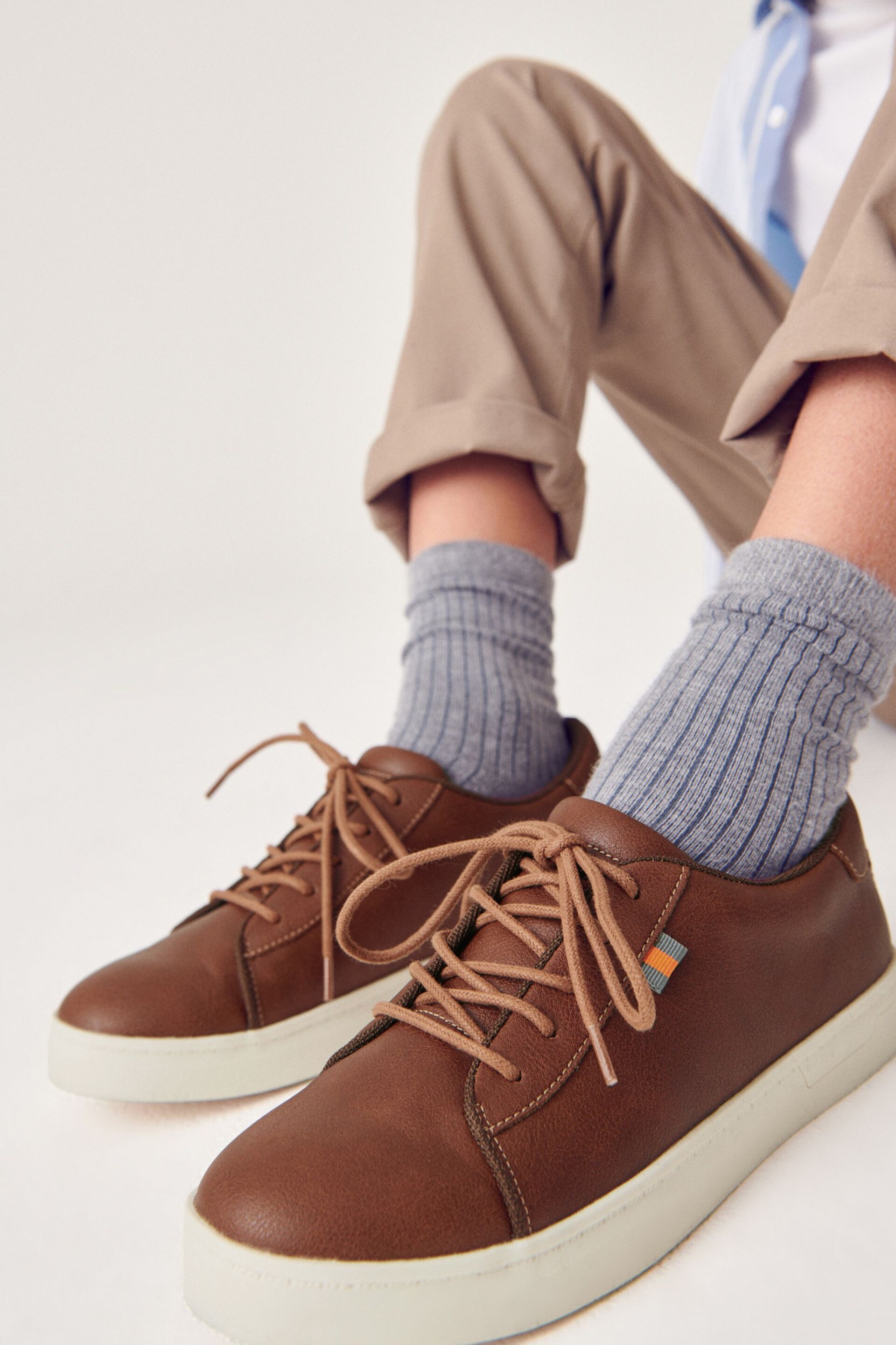 Tan Brown Smart Lace-Up Shoes - Image 1 of 5