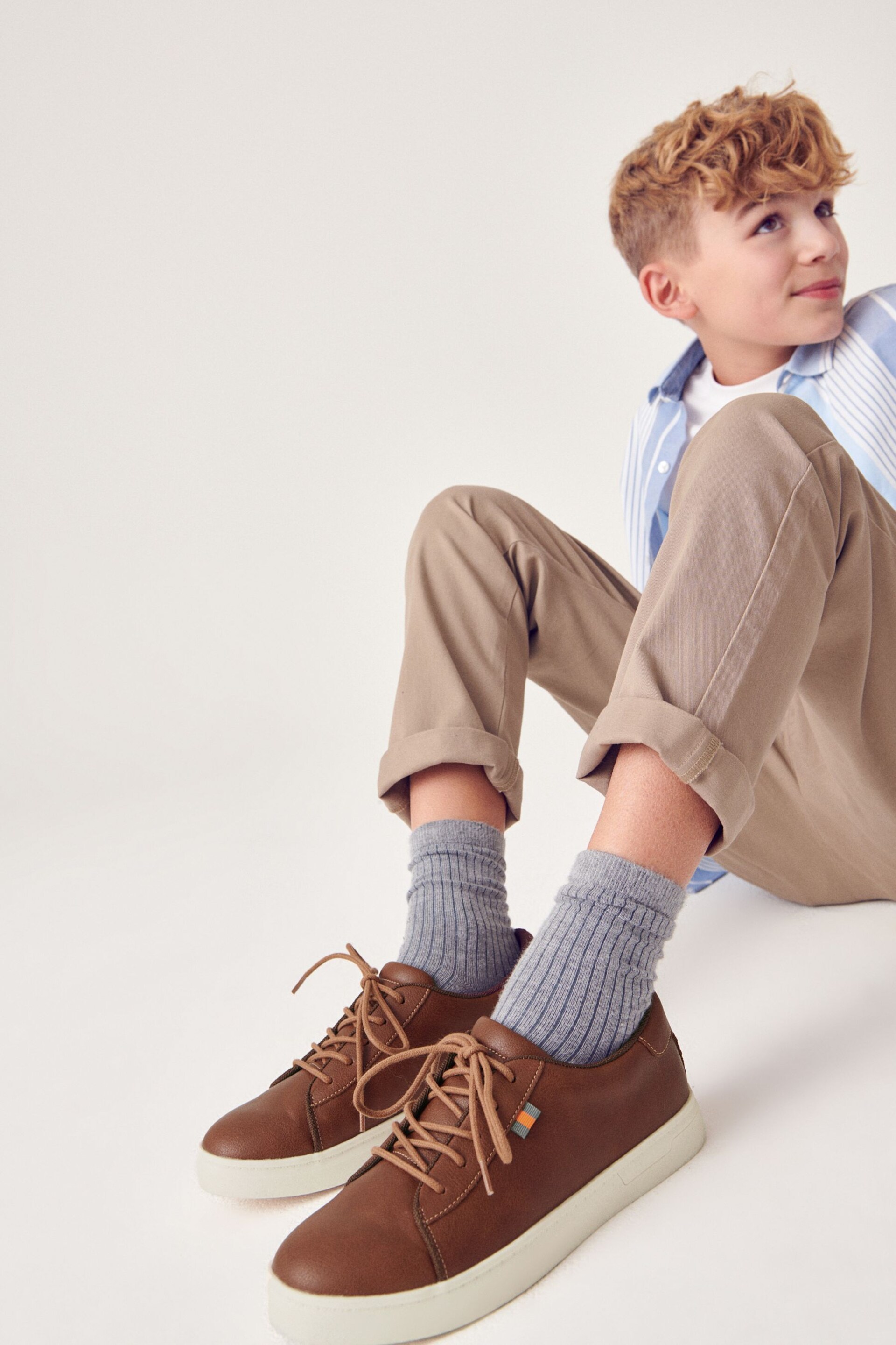 Tan Brown Smart Lace-Up Shoes - Image 2 of 5