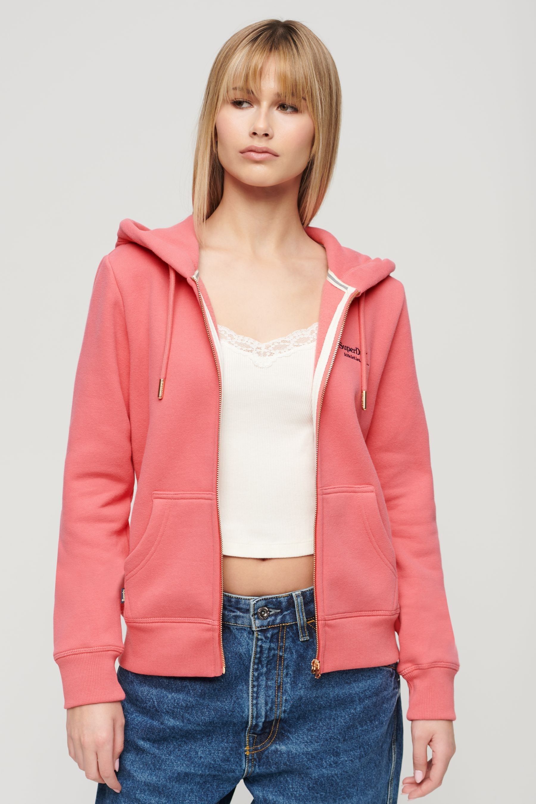 Superdry hoodie neon pink store
