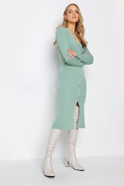 Long Tall Sally Green Longline Ribbed Button Cardigan - Image 3 of 5