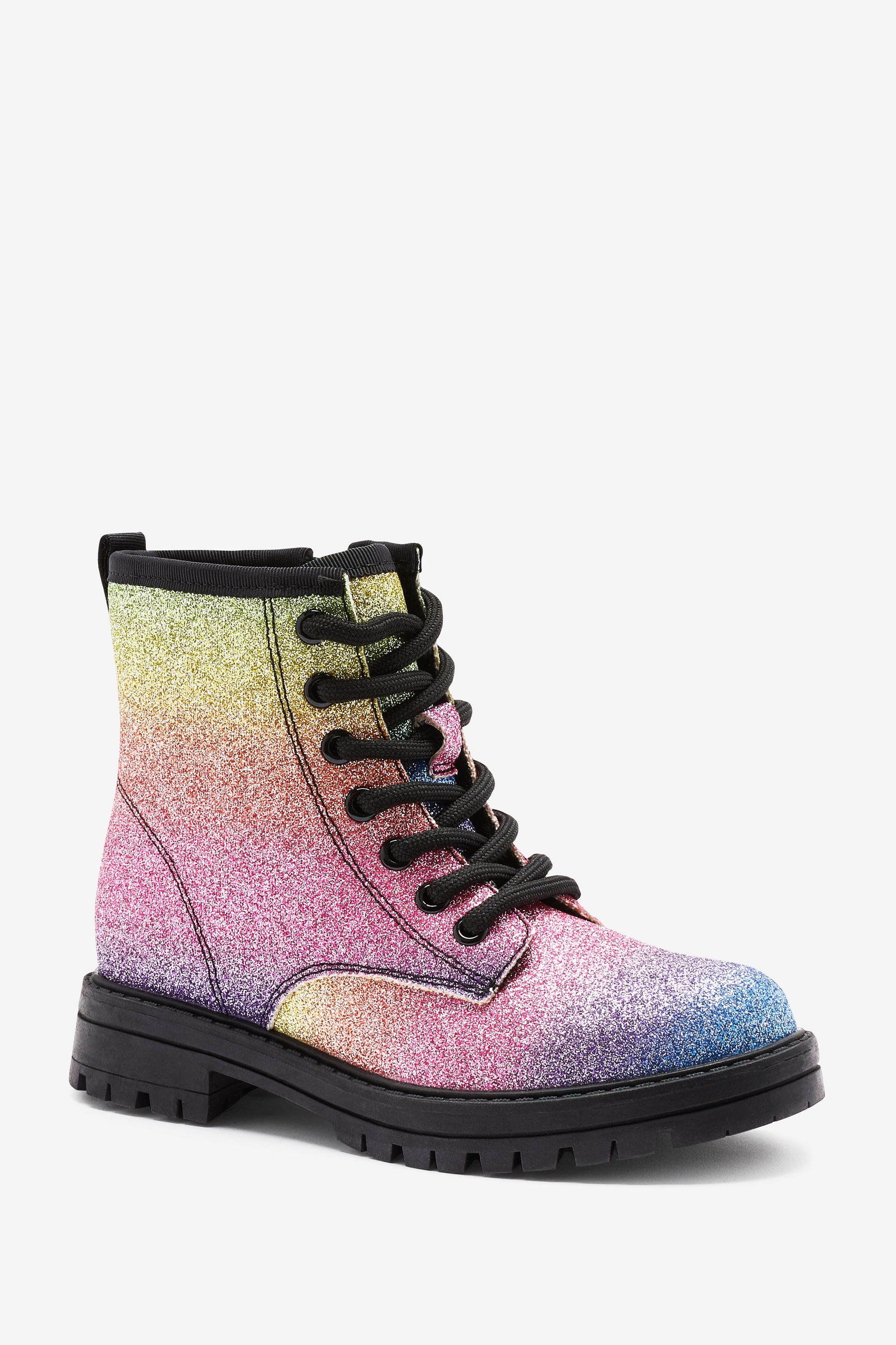 Lace up glitter boots 2025