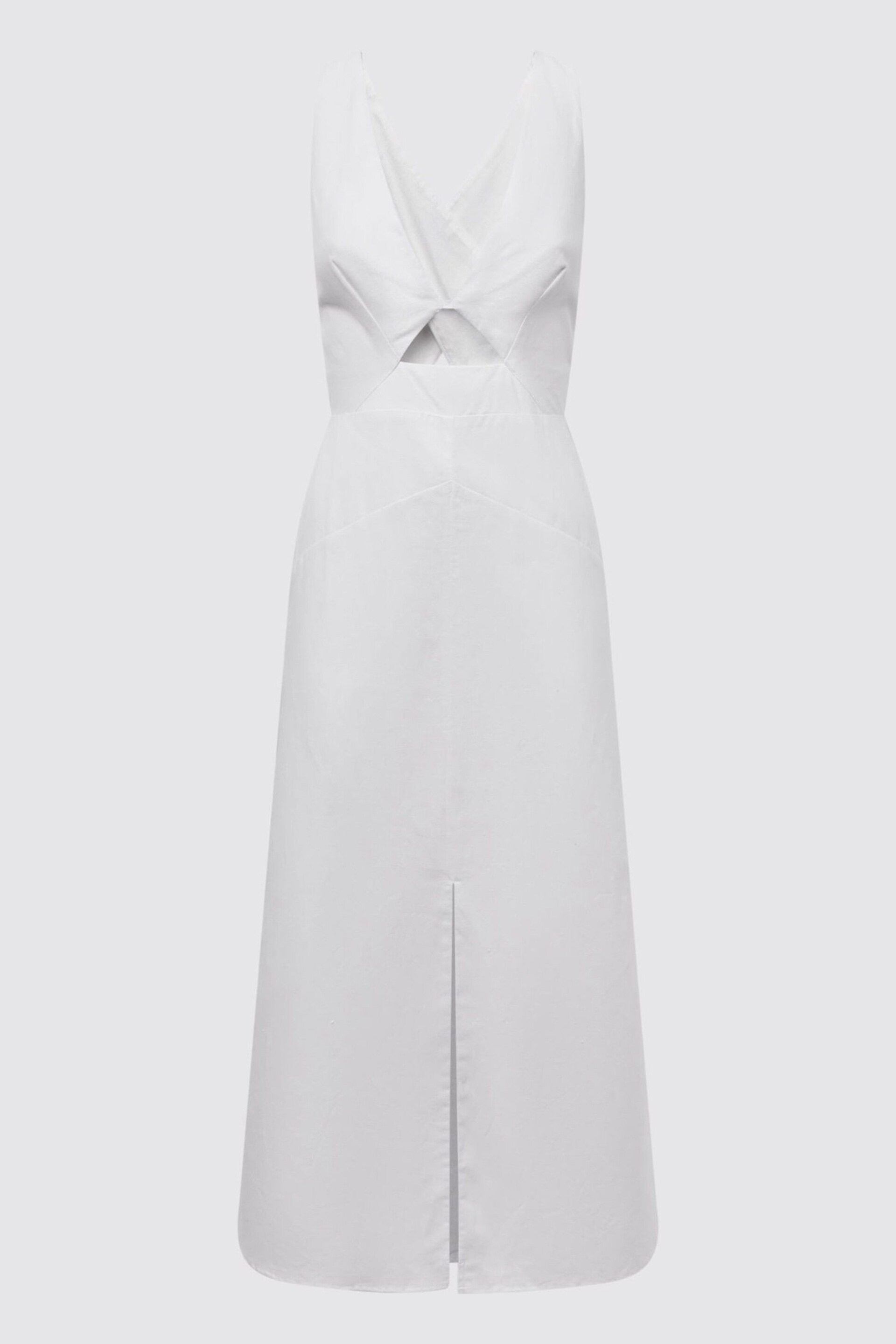 Reiss Ivory Rhoda Cotton-Linen Midi Dress - Image 2 of 5