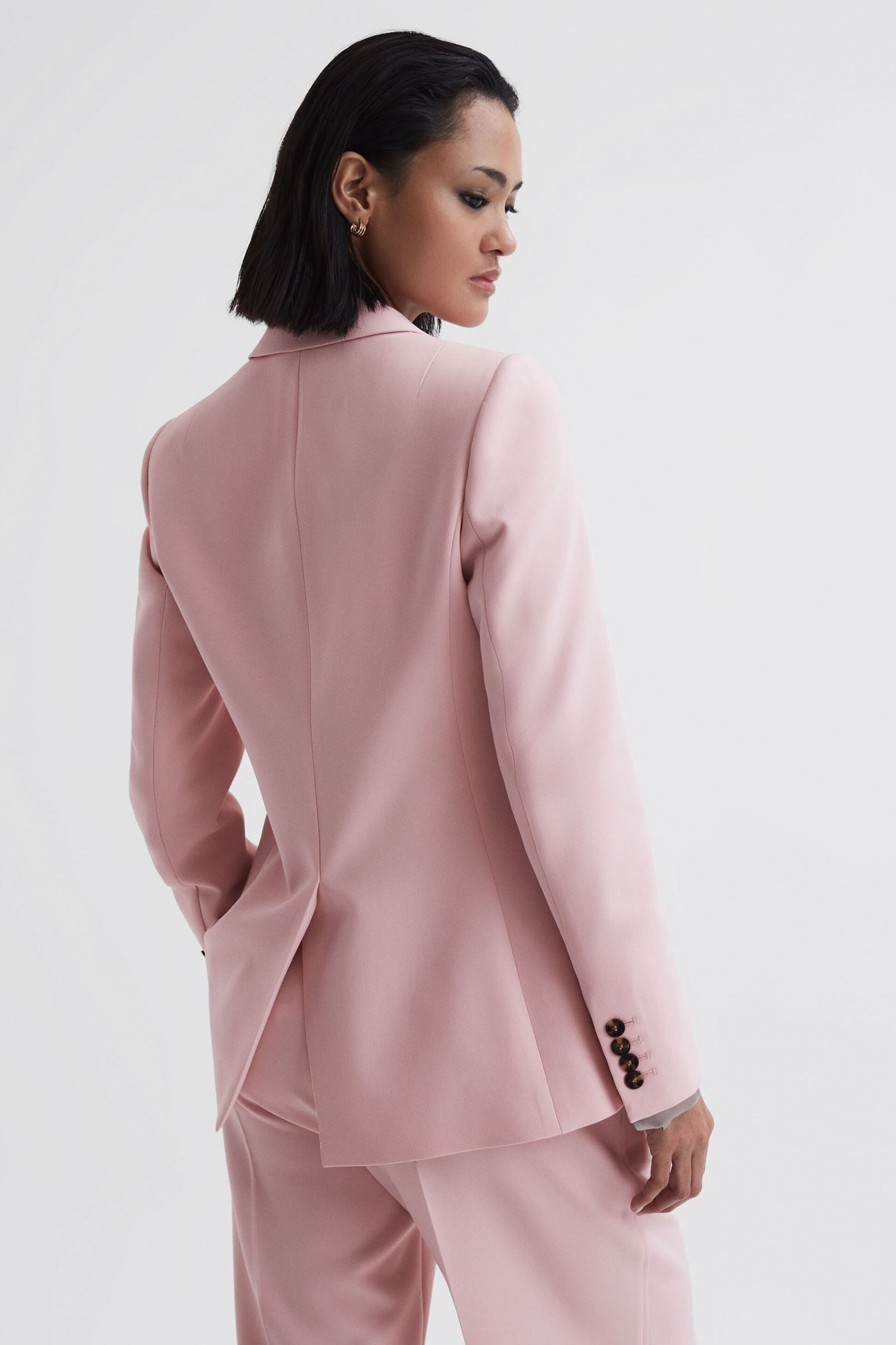 Reiss Pink Marina Petite Single Breasted Blazer - Image 5 of 6