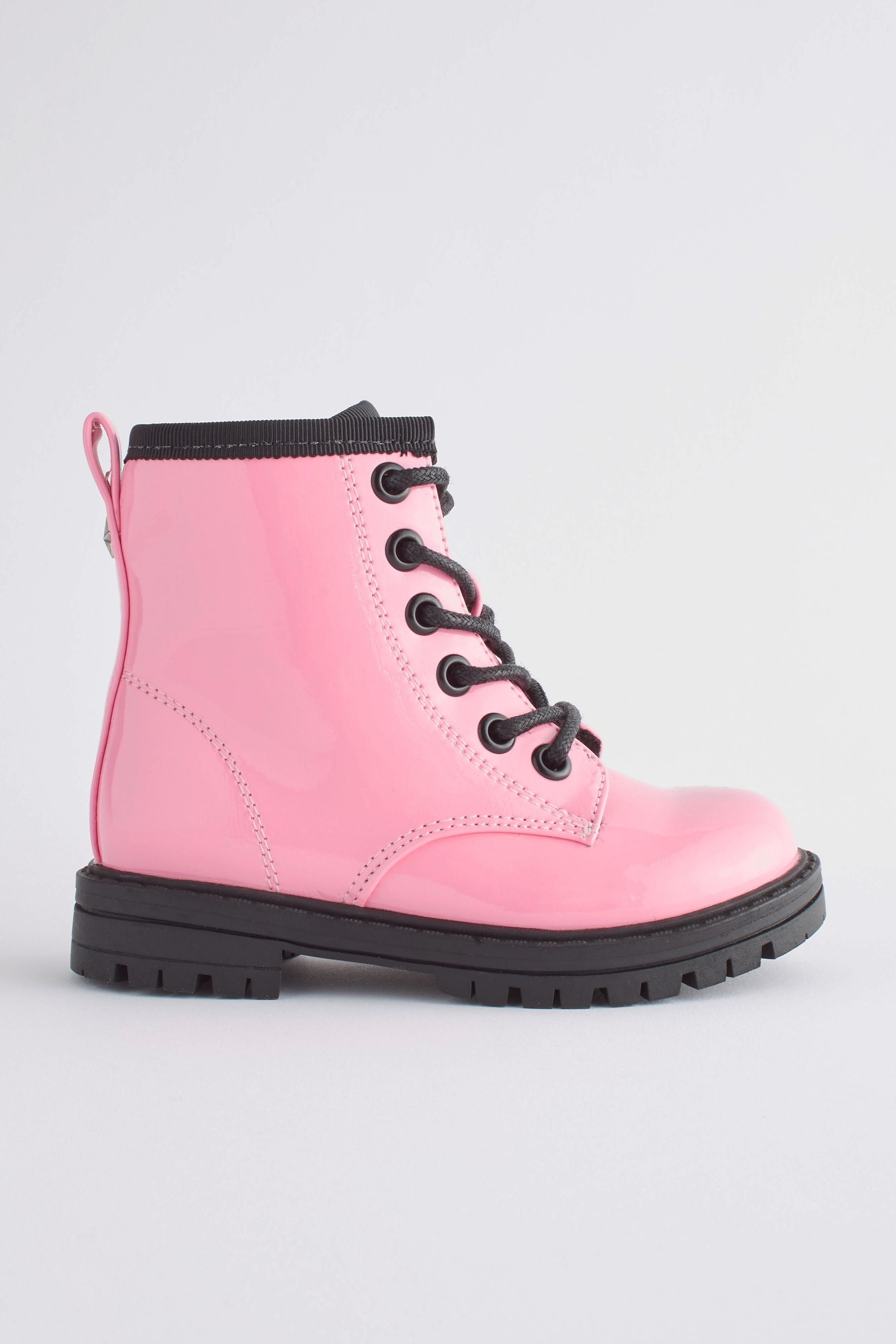 Buy Pink Wide Fit G Warm Lined Lace Up Boots from Next Luxembourg
